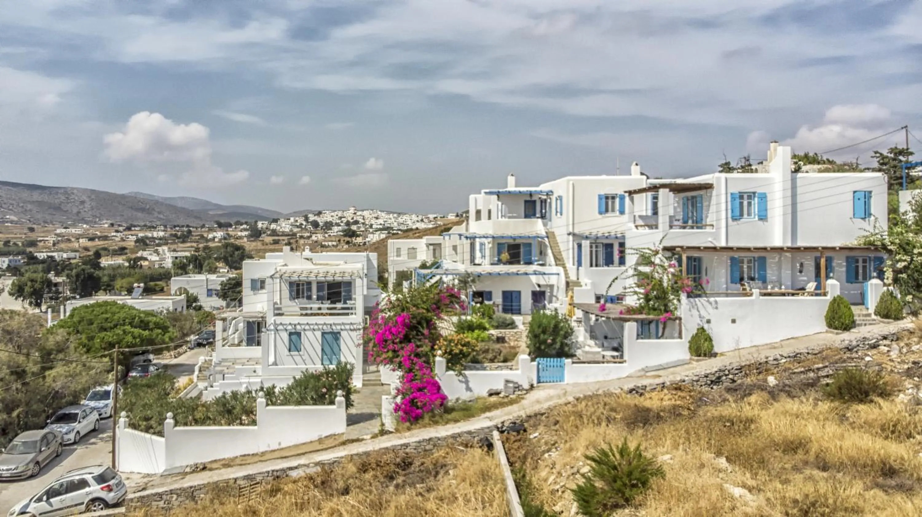 Facade/entrance in Cleopatra Seaside Homes, Logaras, Paros