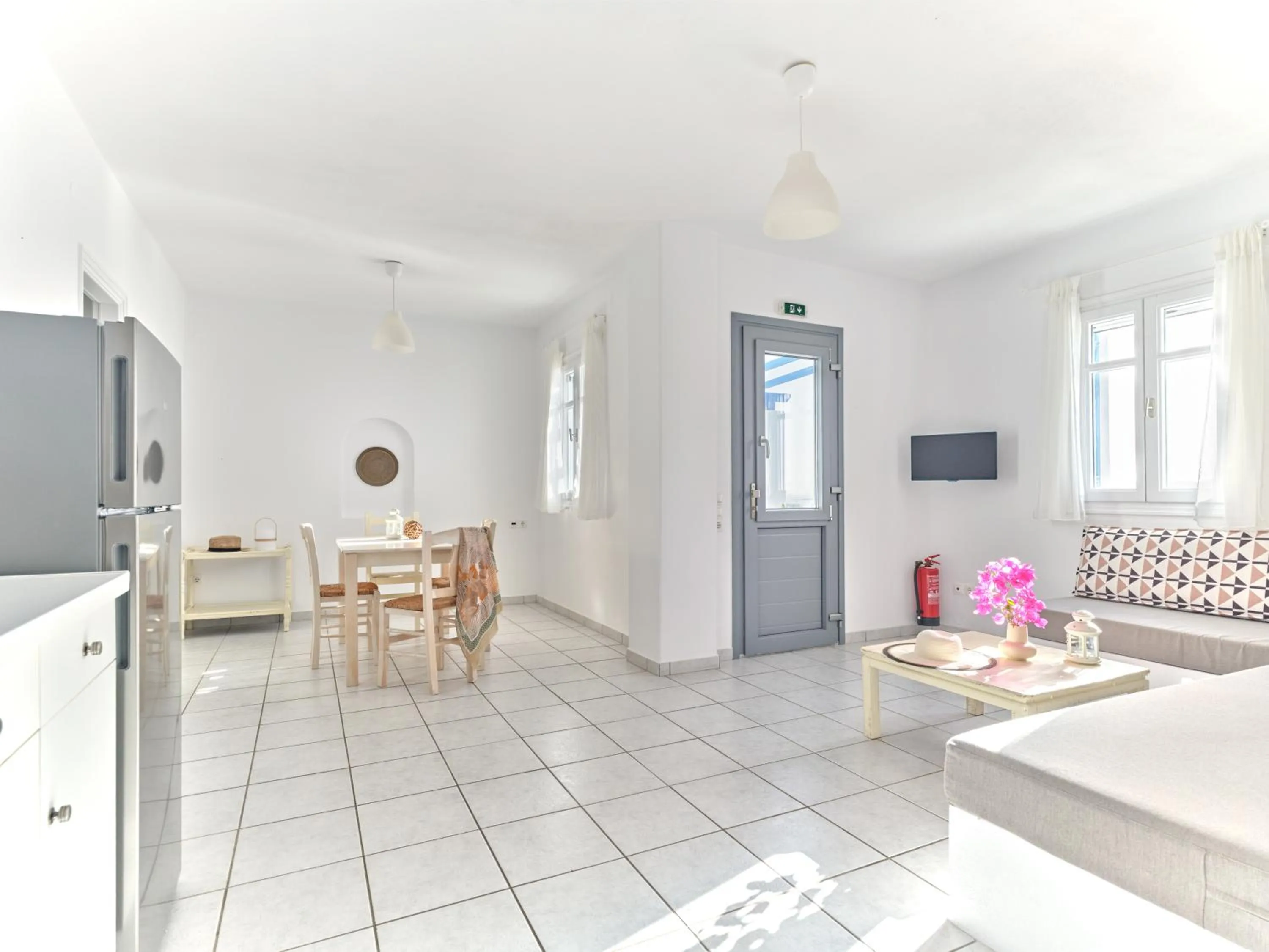 Living room in Cleopatra Seaside Homes, Logaras, Paros
