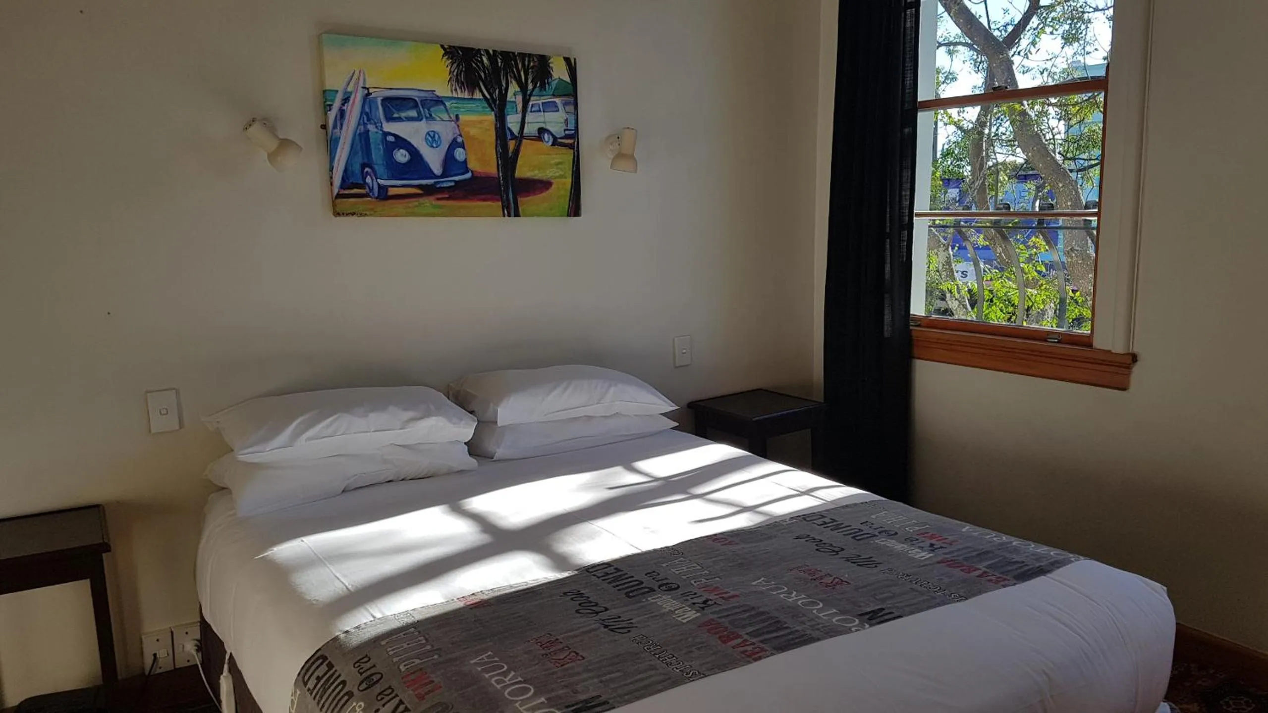 Bed in Whakatane Hotel