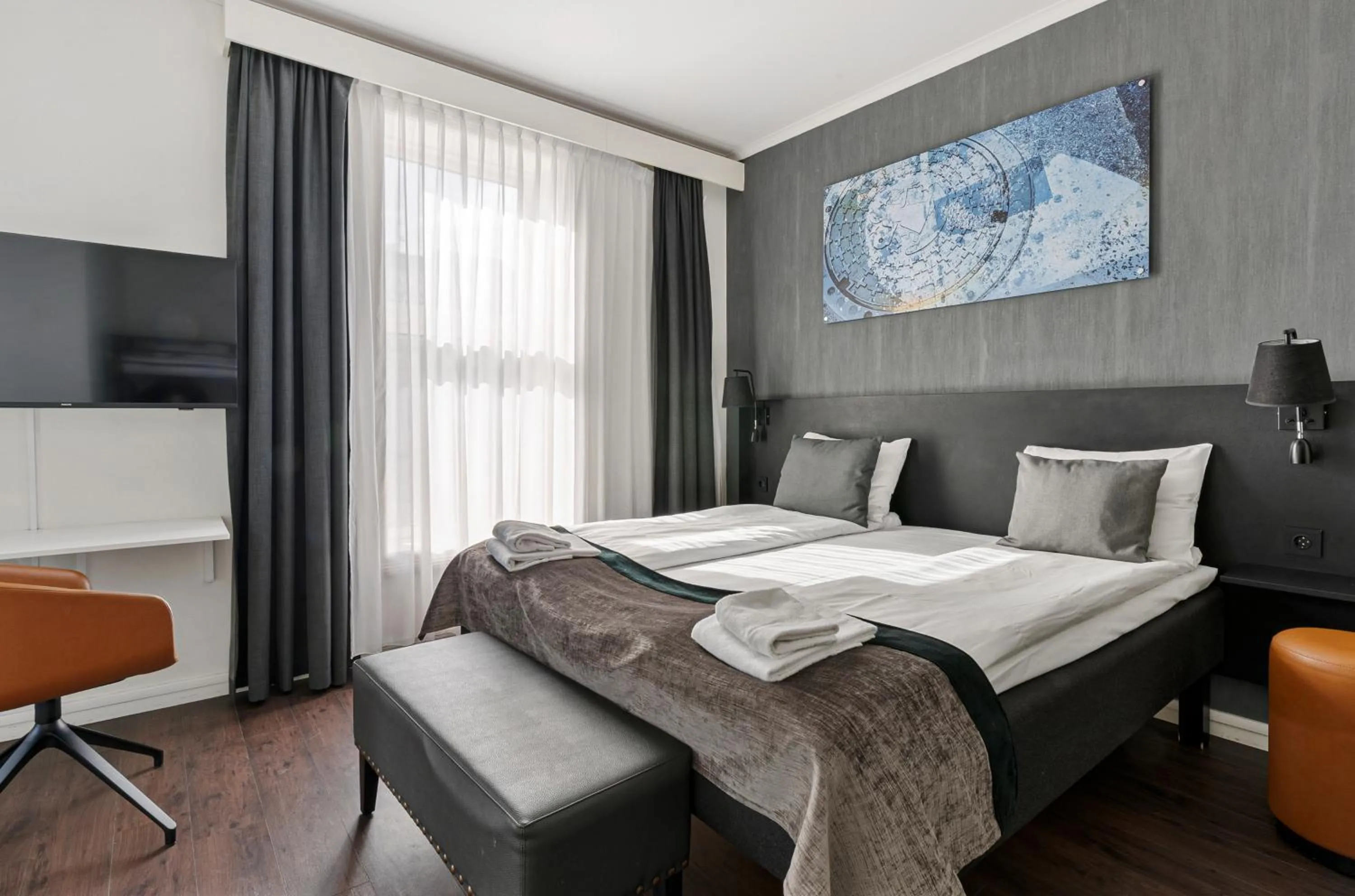 Bed in K7 Hotel Oslo