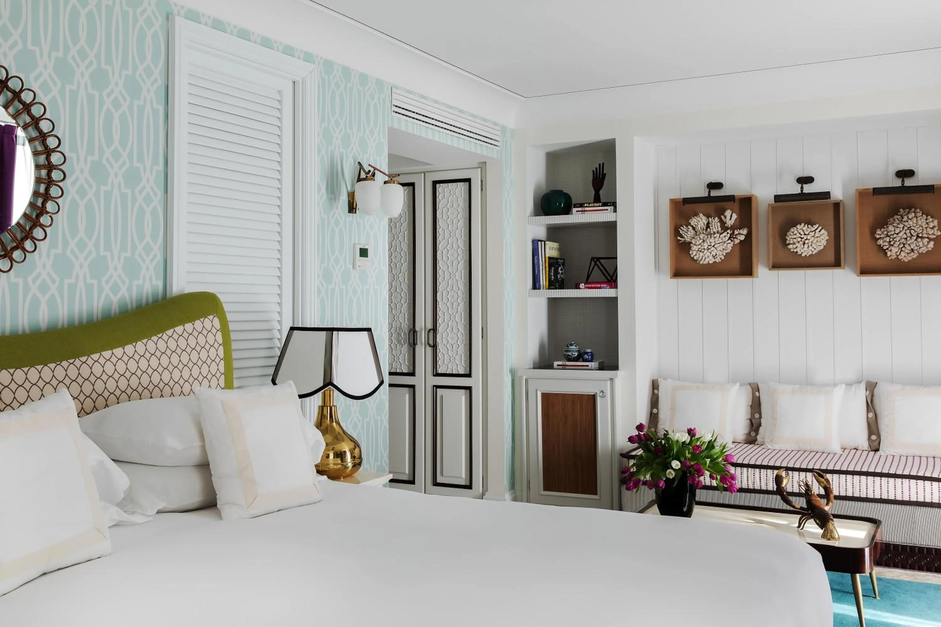 Seating area, Bed in Capri Tiberio Palace - The Leading Hotels of the World