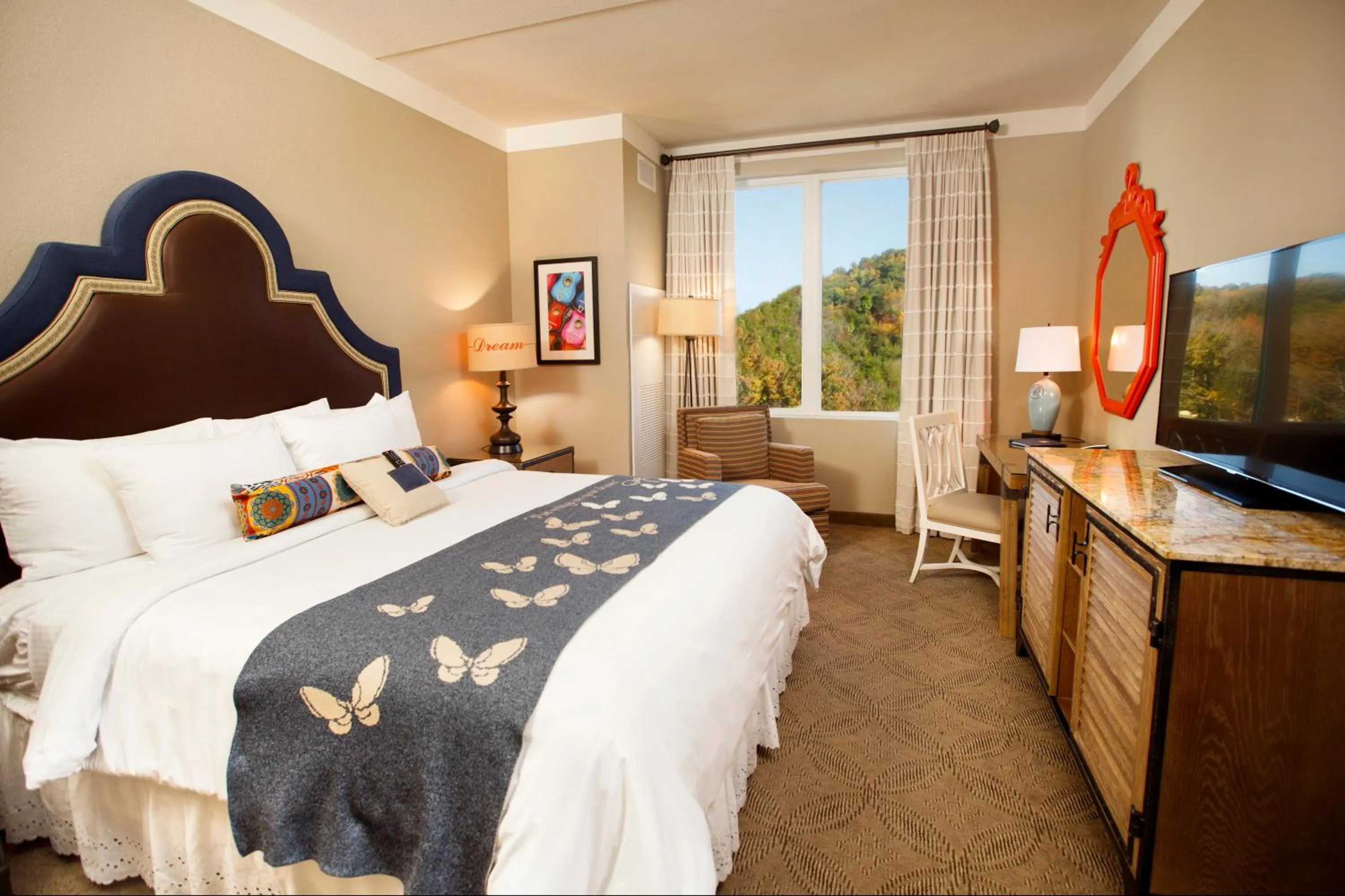 Bed in Dollywood's DreamMore Resort and Spa