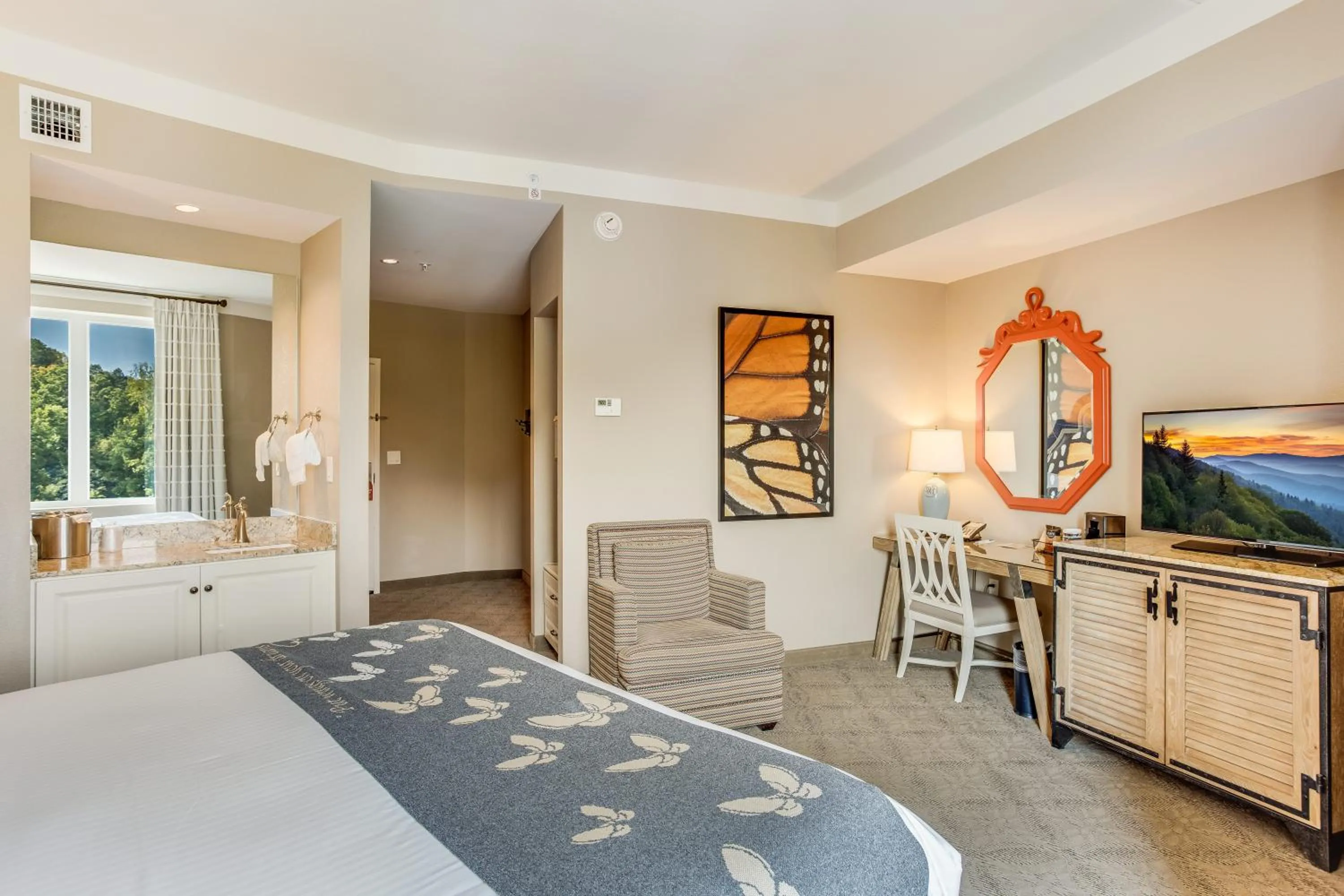 Bed in Dollywood's DreamMore Resort and Spa