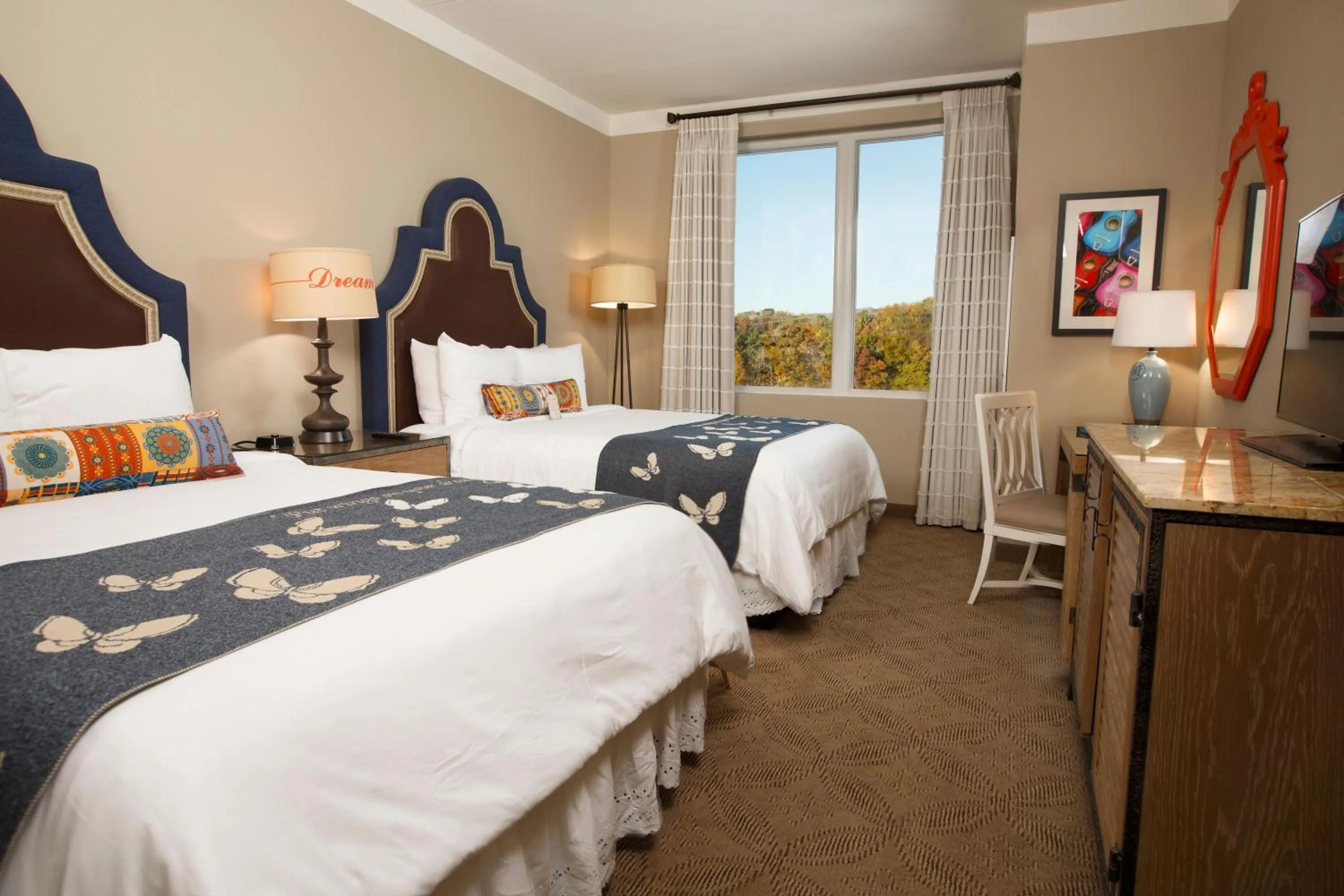 Bed in Dollywood's DreamMore Resort and Spa