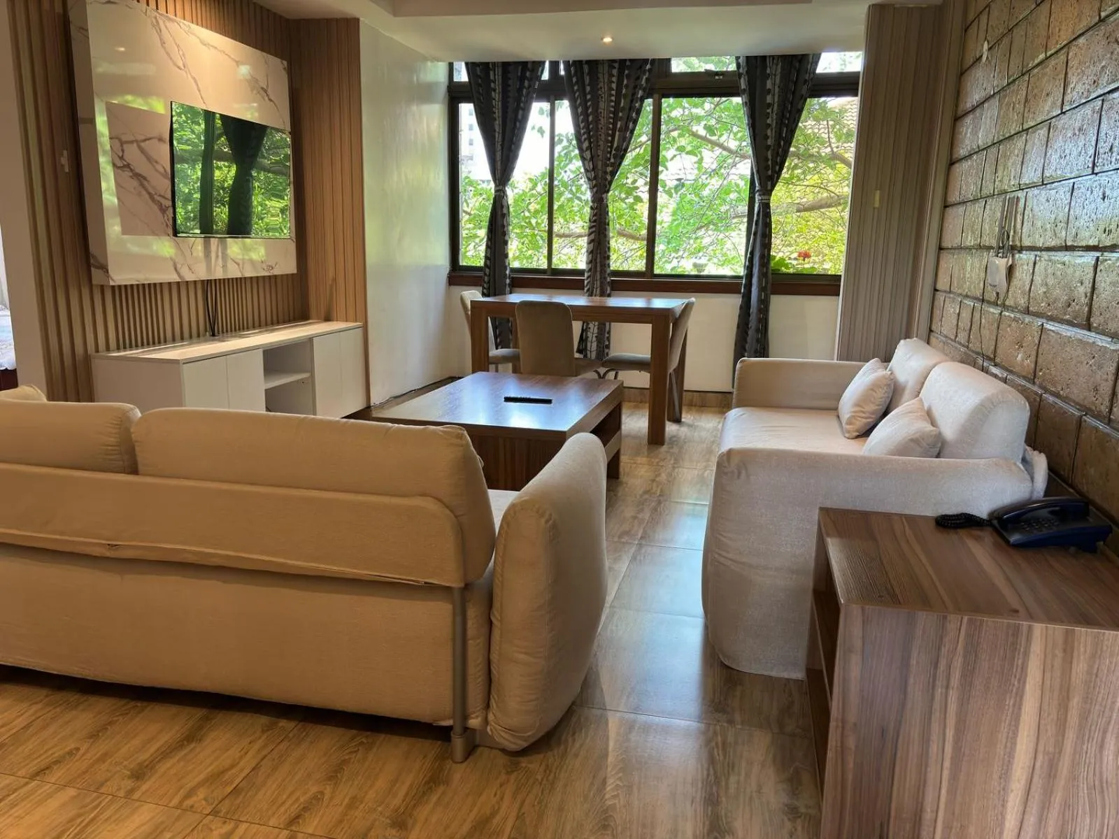 Living room in Kates Apartments