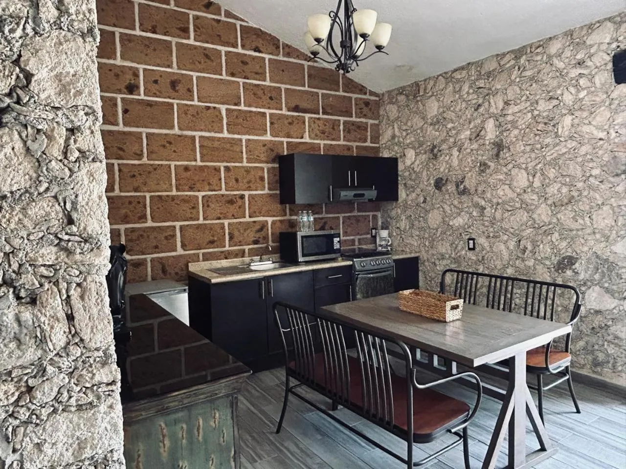 Kitchen or kitchenette in Cabañas Rancho San Jorge