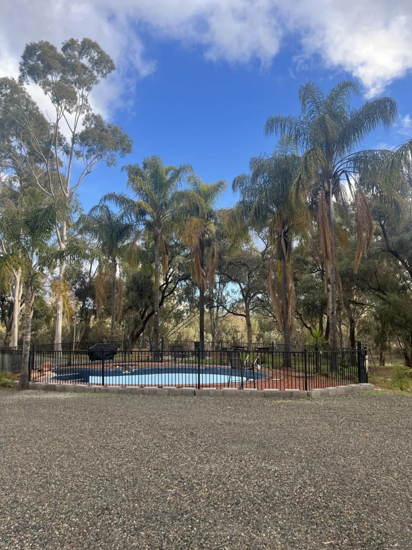 Pool view in Two Rivers Motel