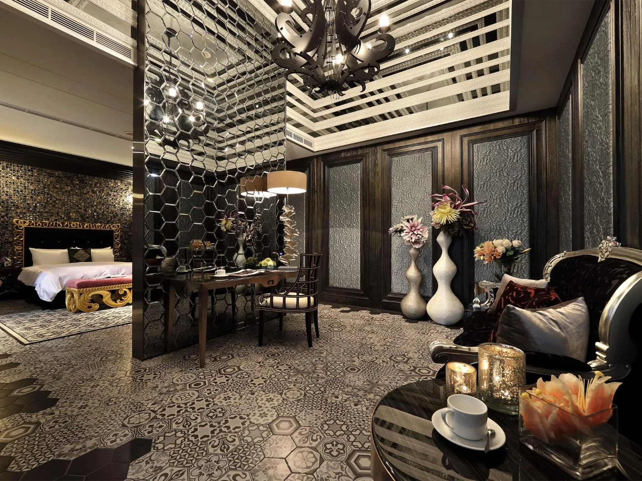 Living room, Bed in Shuei Wu Villa