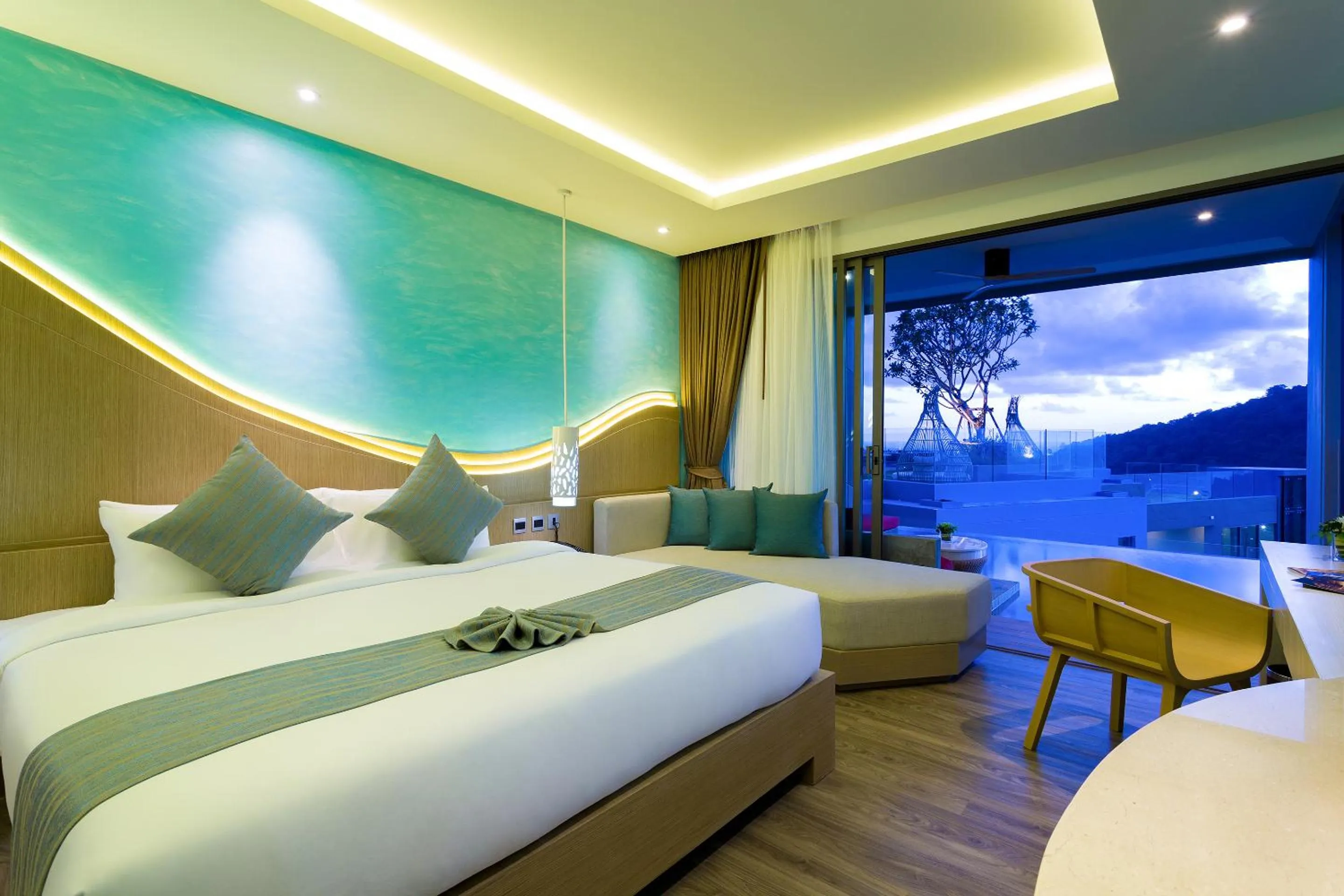 Seating area, Bed in Crest Resort & Pool Villas - SHA Extra Plus