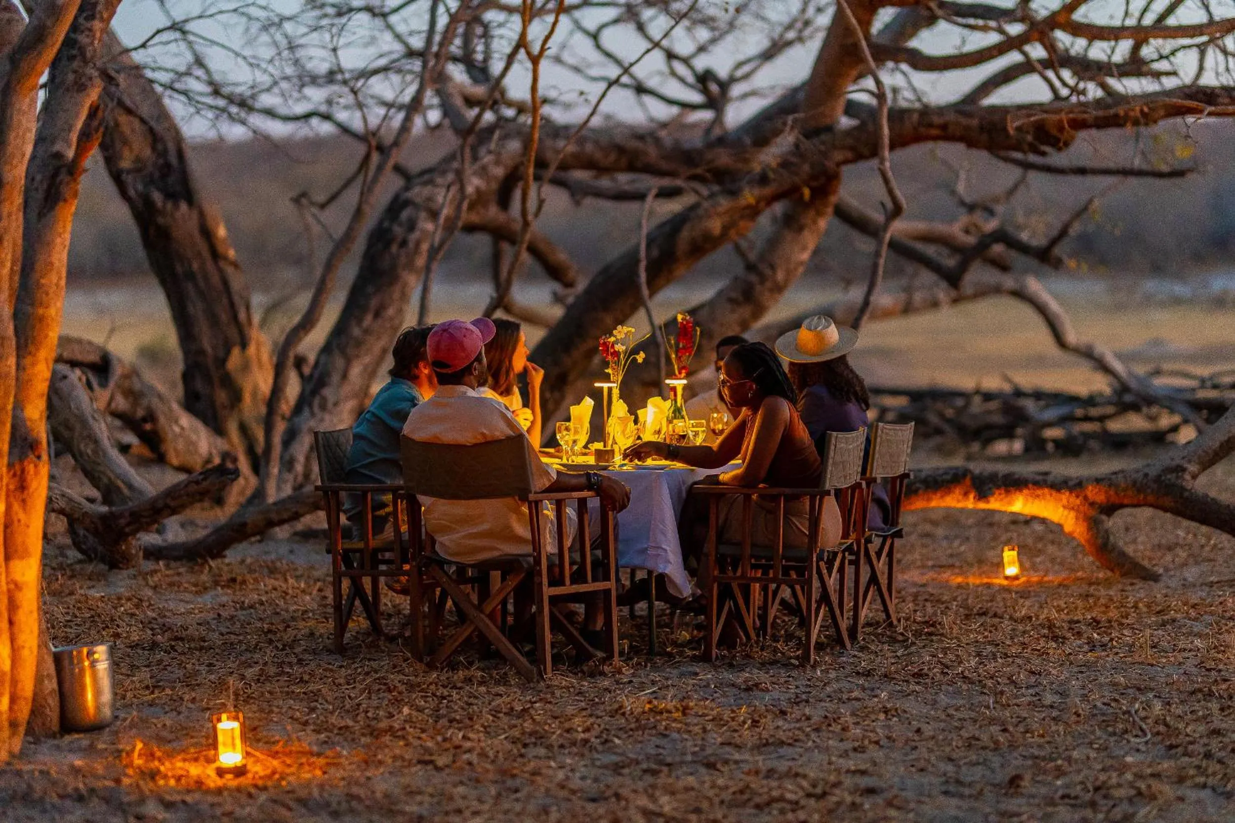 group of guests in Hwange Safari Lodge