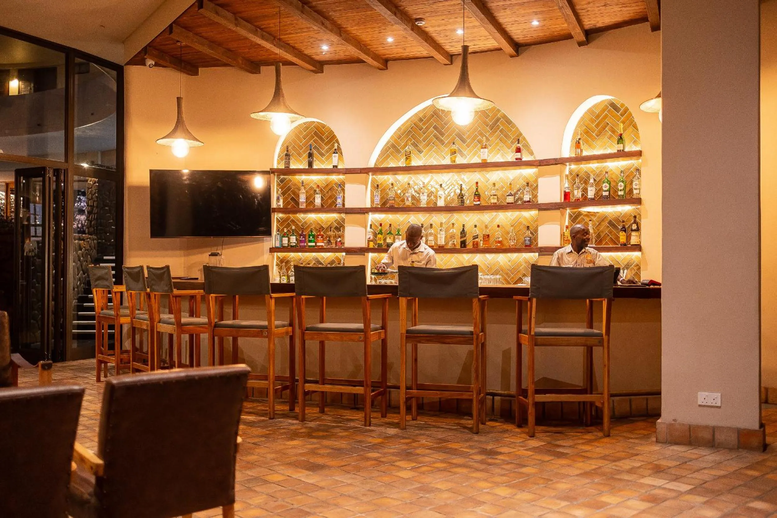 Lounge or bar in Hwange Safari Lodge