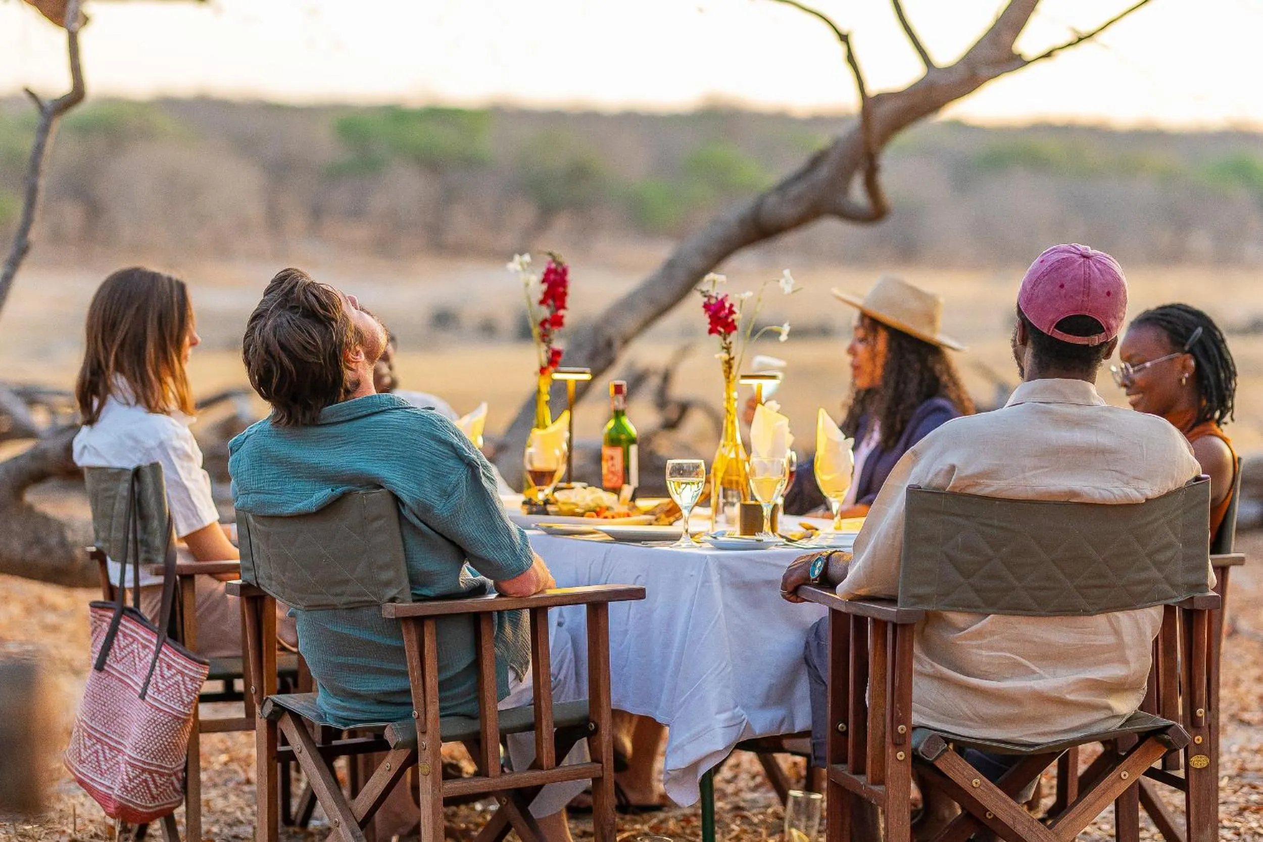 group of guests in Hwange Safari Lodge