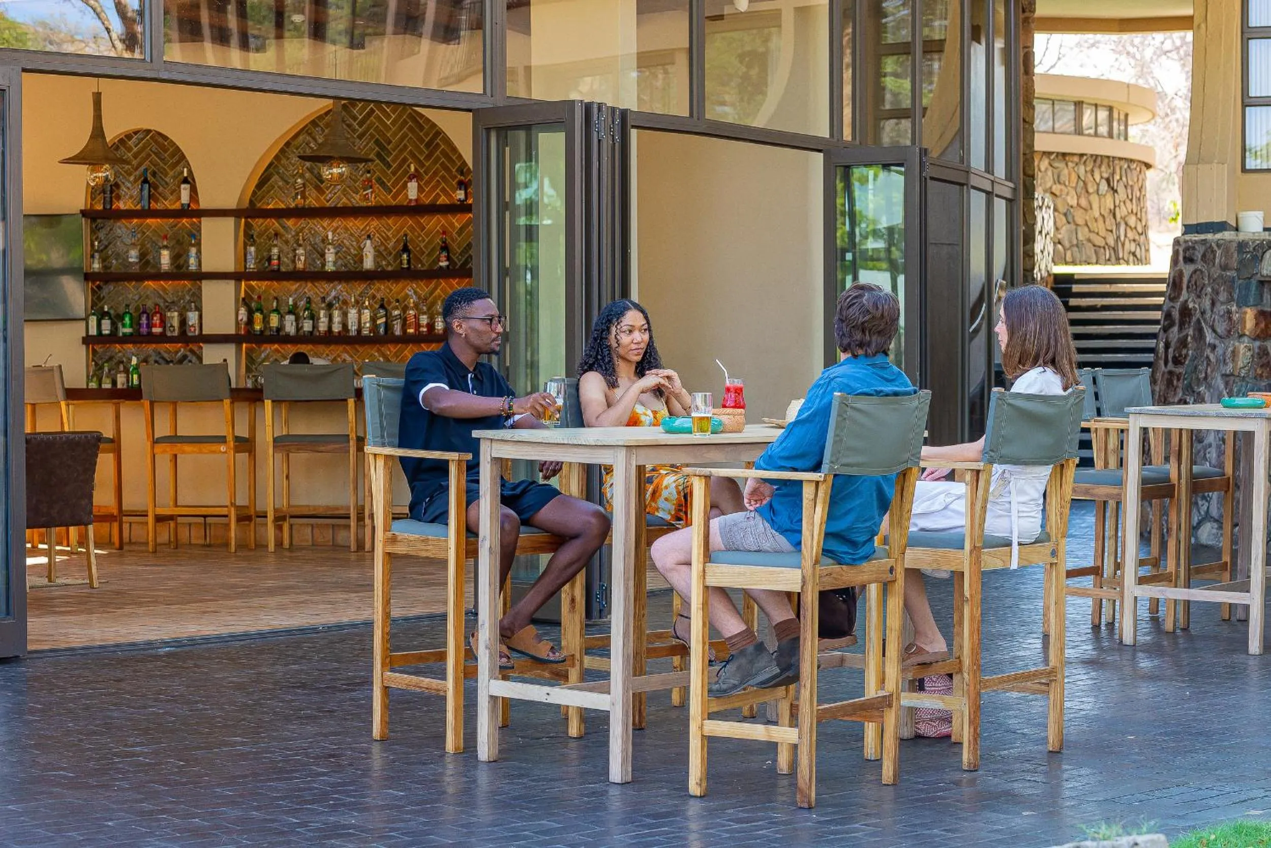 group of guests in Hwange Safari Lodge