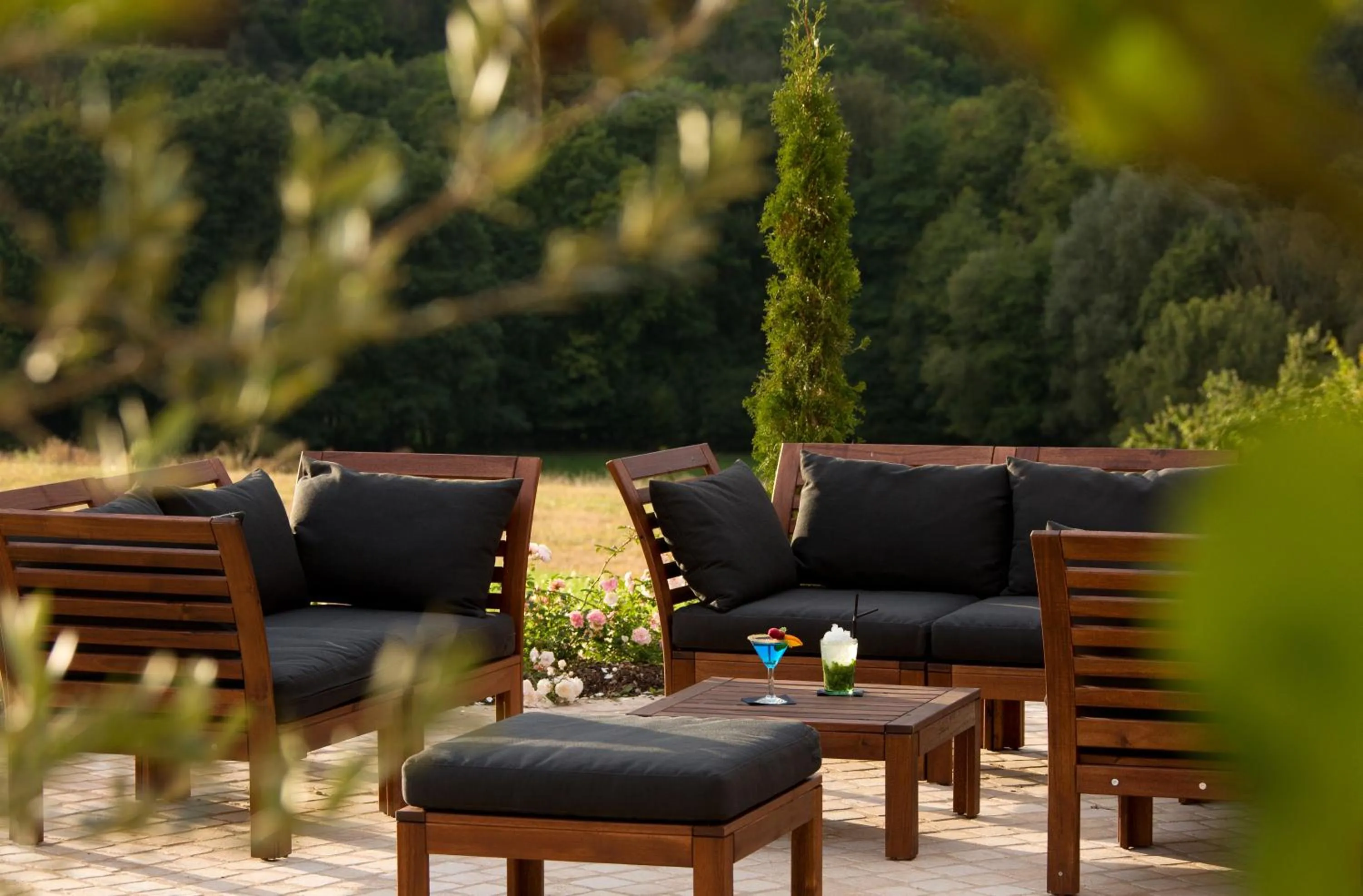 Patio in Domaine de la Klauss & Spa, Restaurant Gastronomique Le K