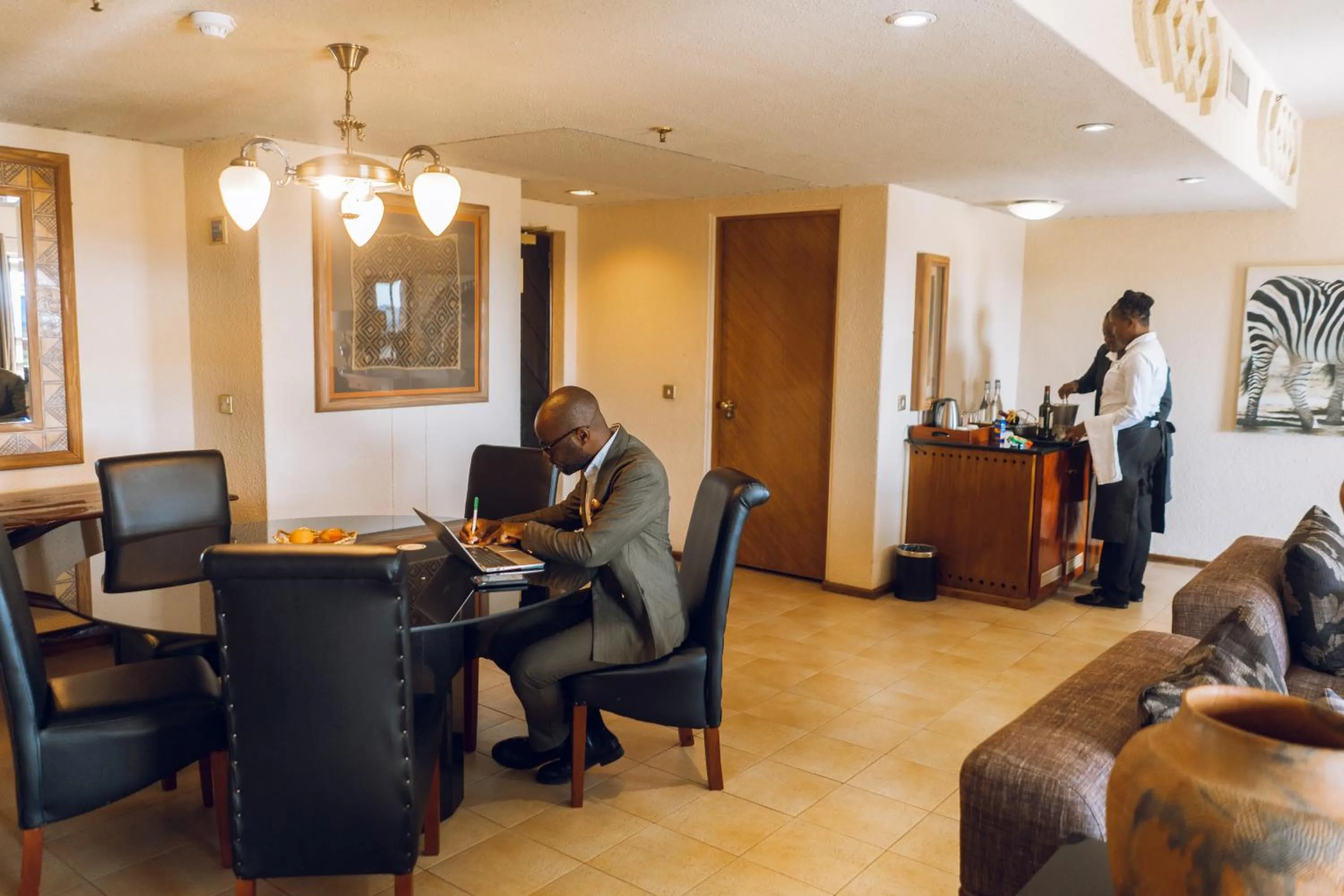 Seating area in Elephant Hills Resort