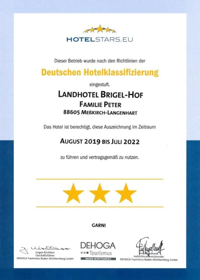 Certificate/Award in Brigel-Hof