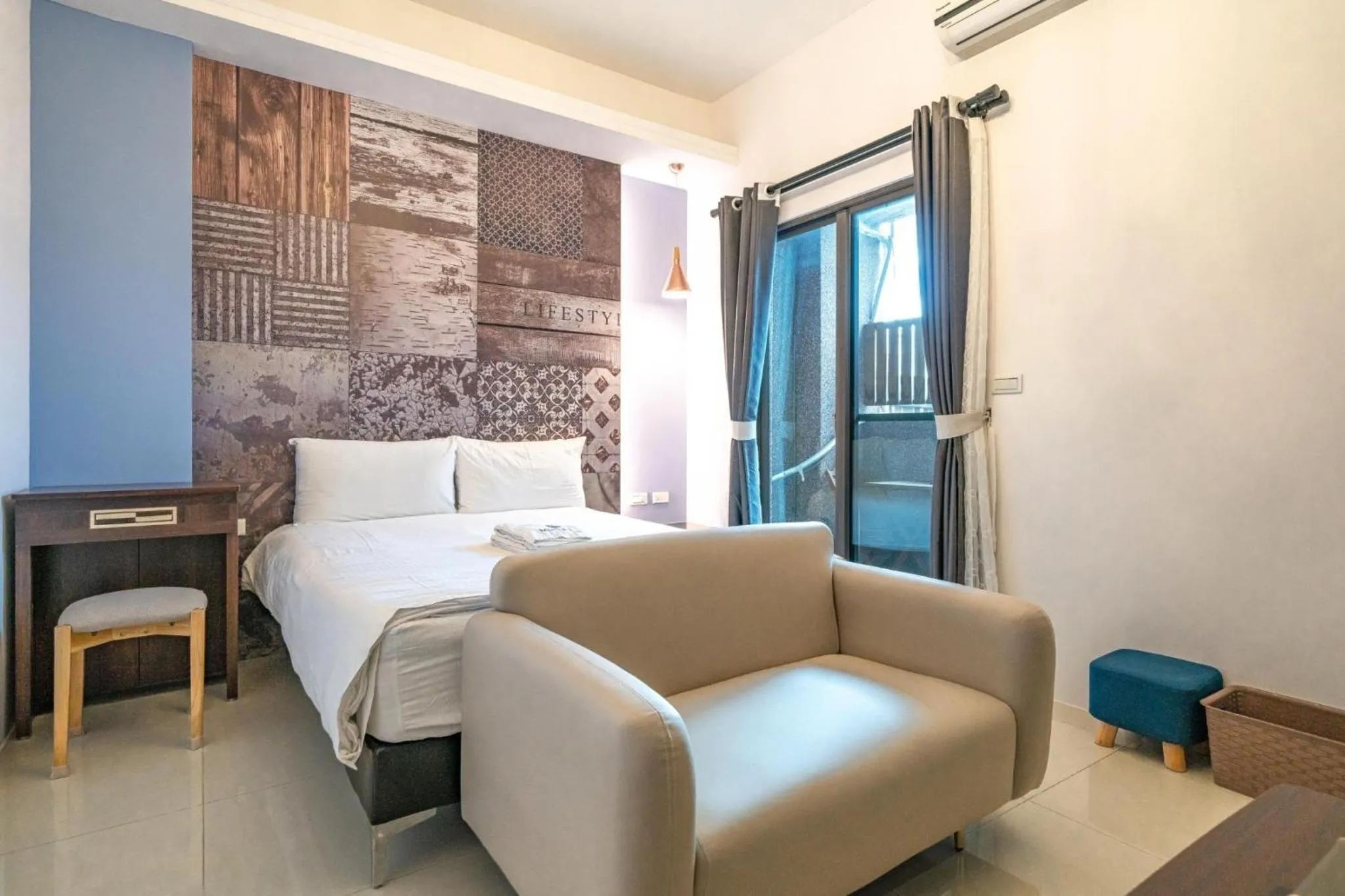 Bed in 咩咩不是羊民宿Mieh's Inn 花蓮市區 電梯 寵物友善民宿