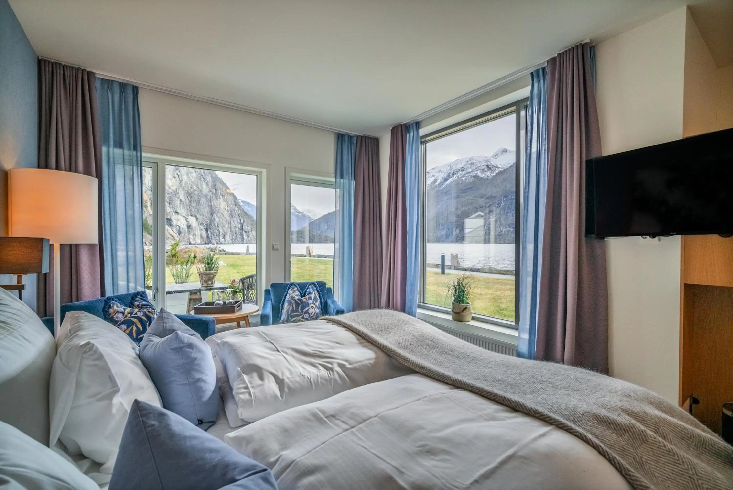 Bed in Valldal Fjordhotell - by Classic Norway Hotels