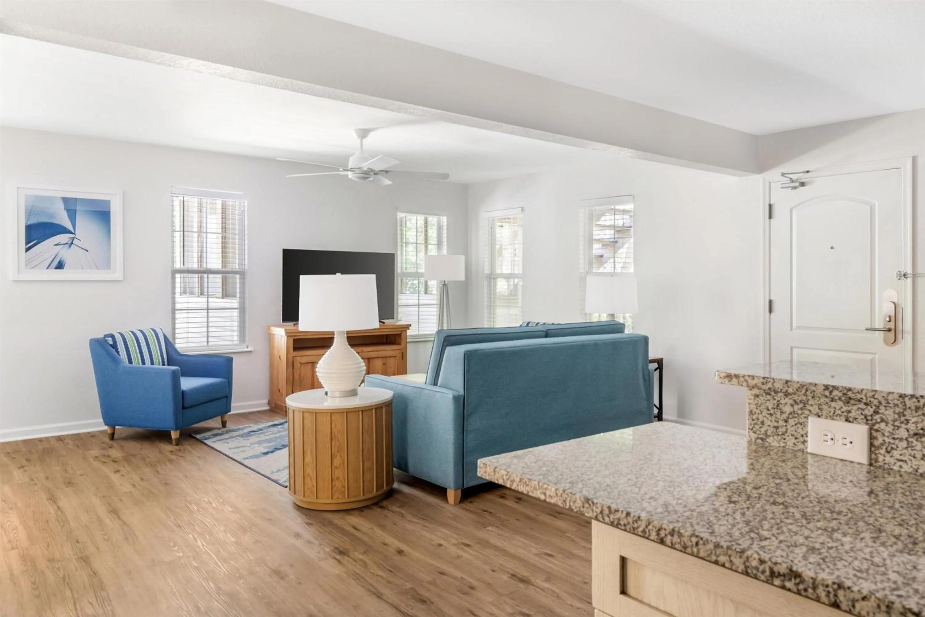 Living room in Hilton Vacation Club Beachwoods Kitty Hawk