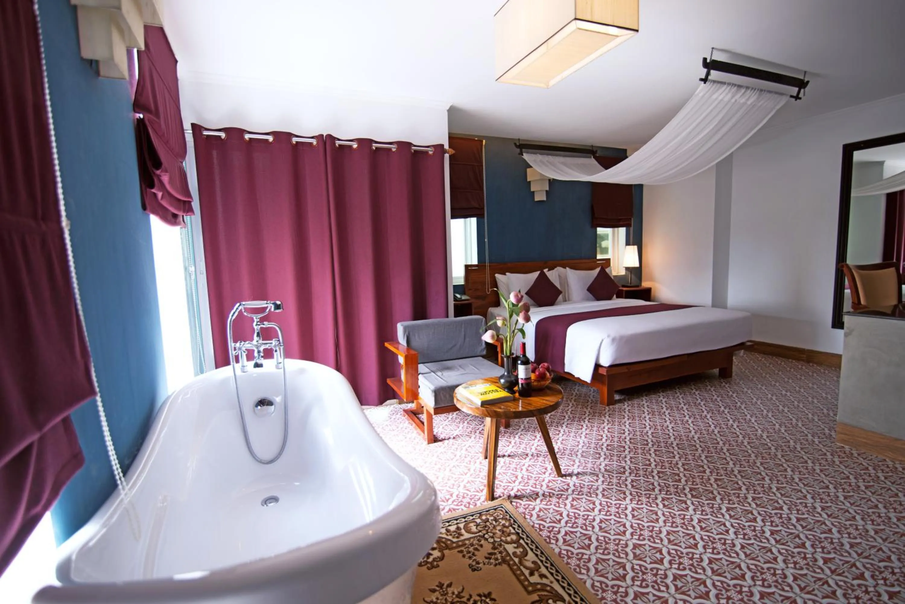 Bed in V Hotel Phnom Penh