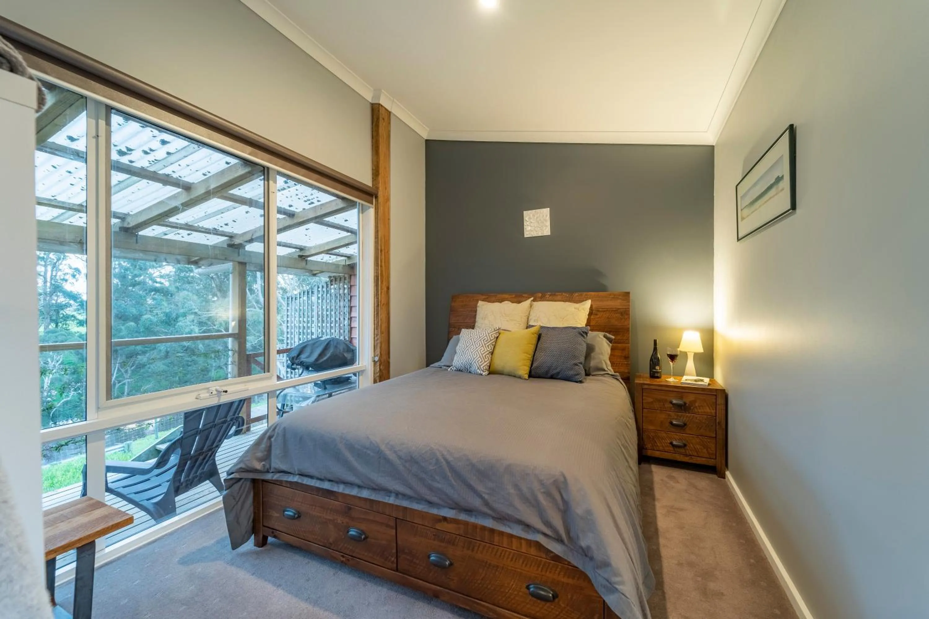 Bed in Platypus Waters B&B