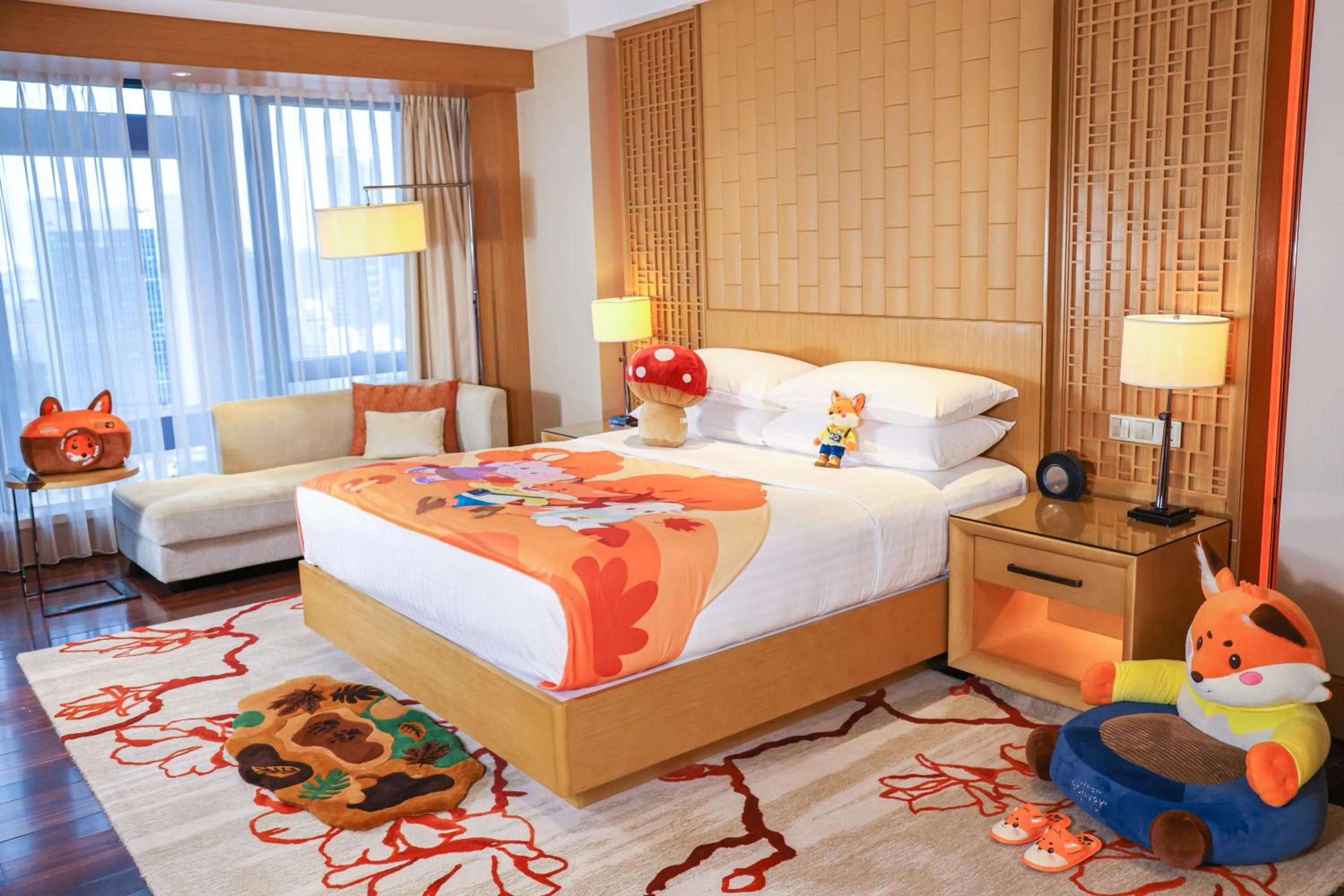 Bed in Zhuhai Marriott Hotel
