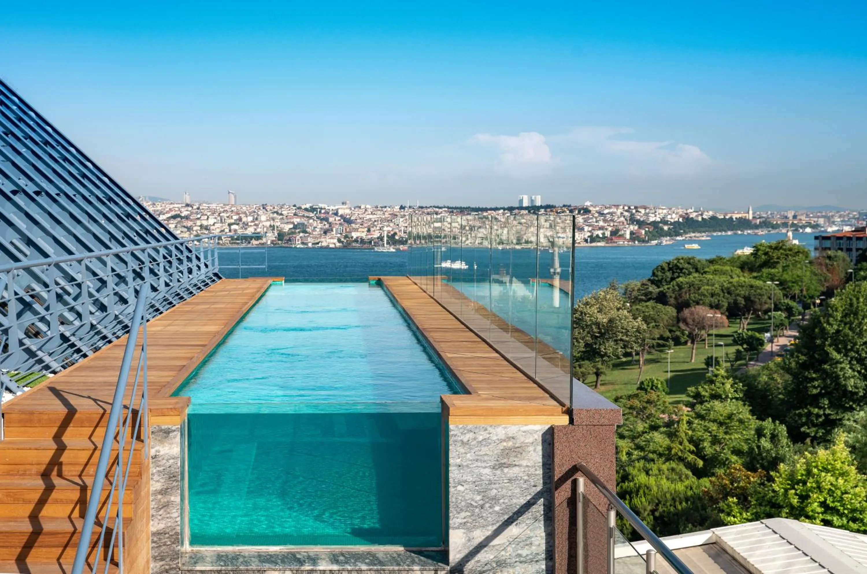Swimming pool in The Ritz-Carlton, Istanbul at the Bosphorus