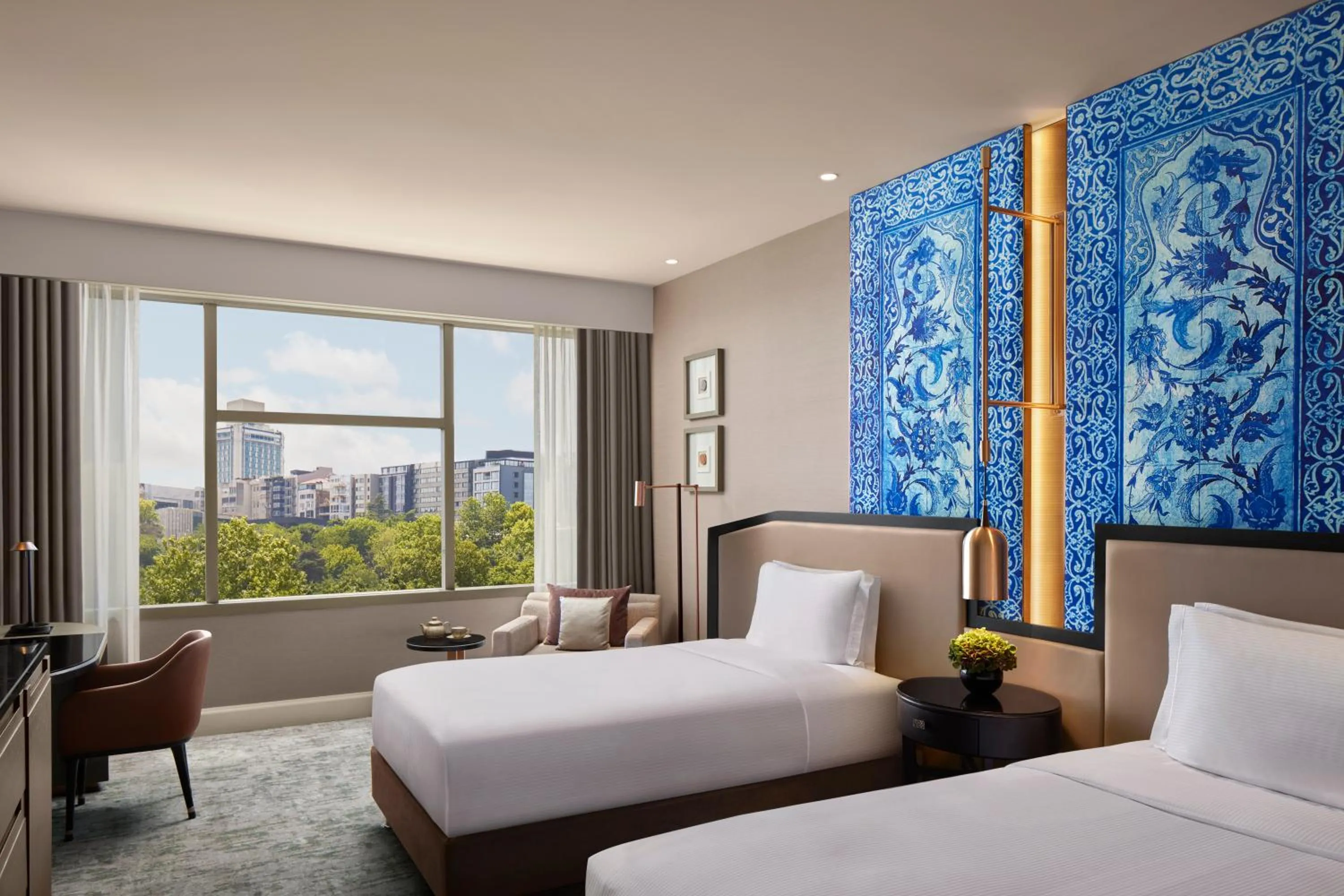 View (from property/room), Bed in The Ritz-Carlton, Istanbul at the Bosphorus