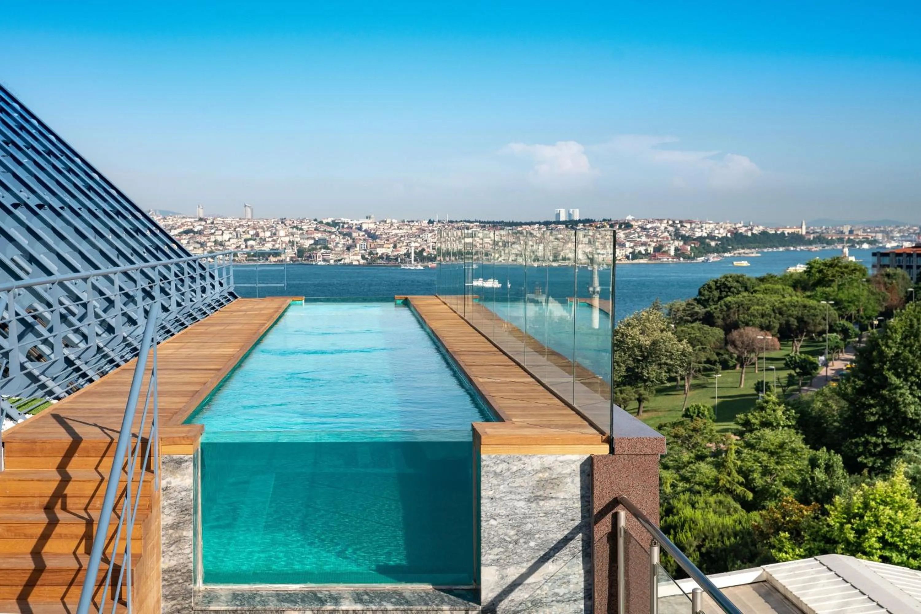 Swimming pool in The Ritz-Carlton, Istanbul at the Bosphorus
