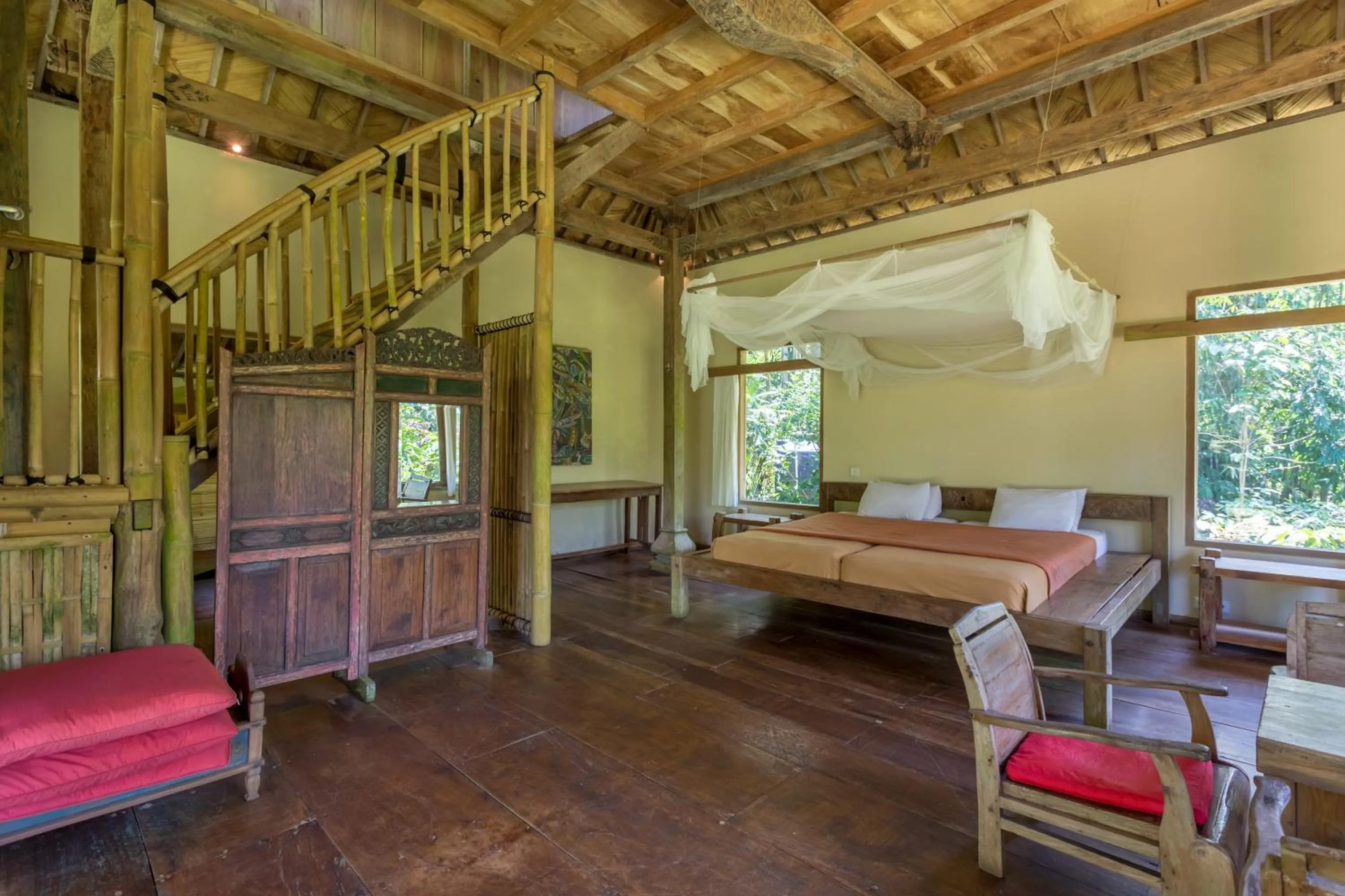 Bed in Prana Dewi Mountain Resort