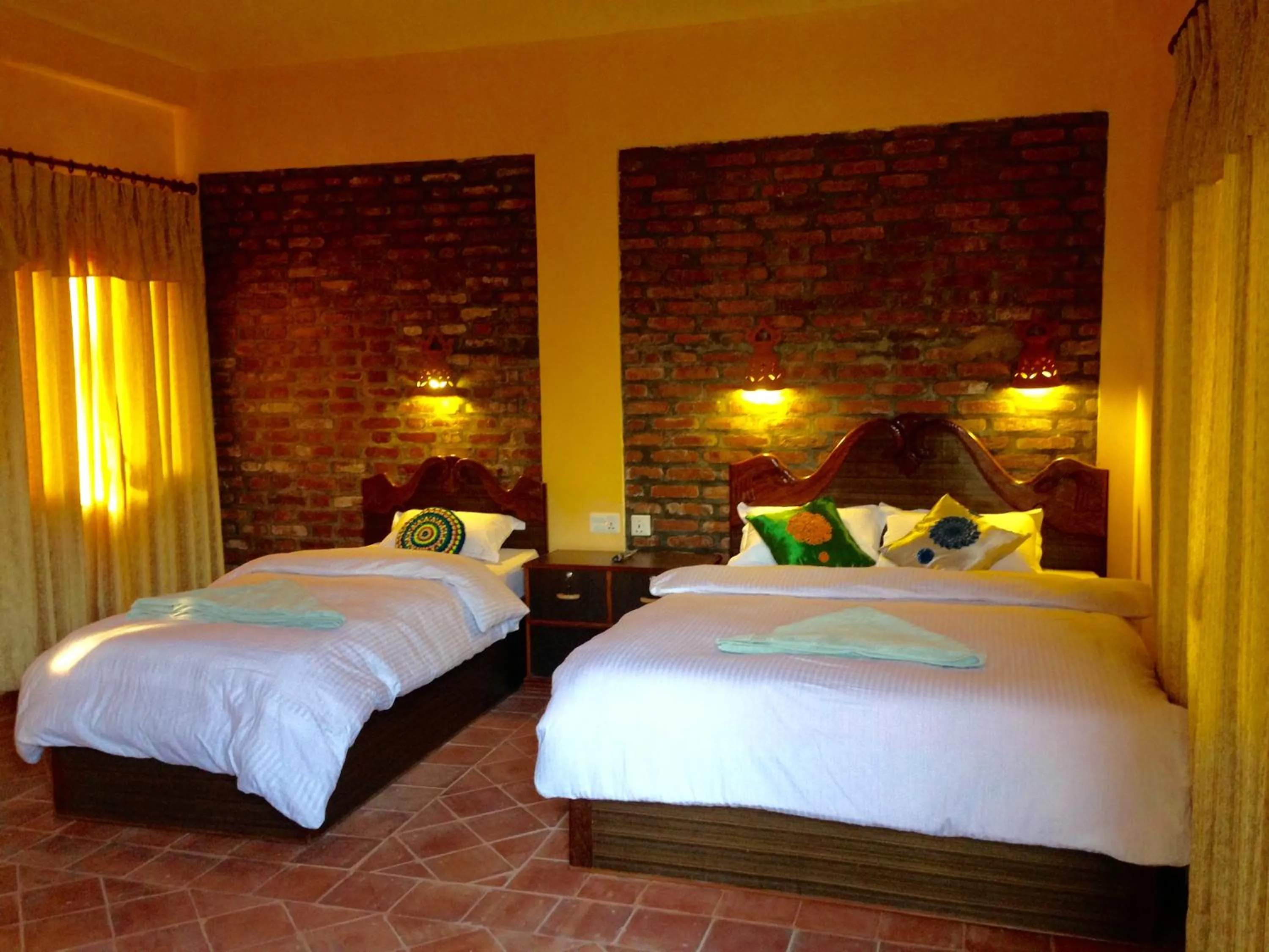 Bed in Chautari Garden Resort