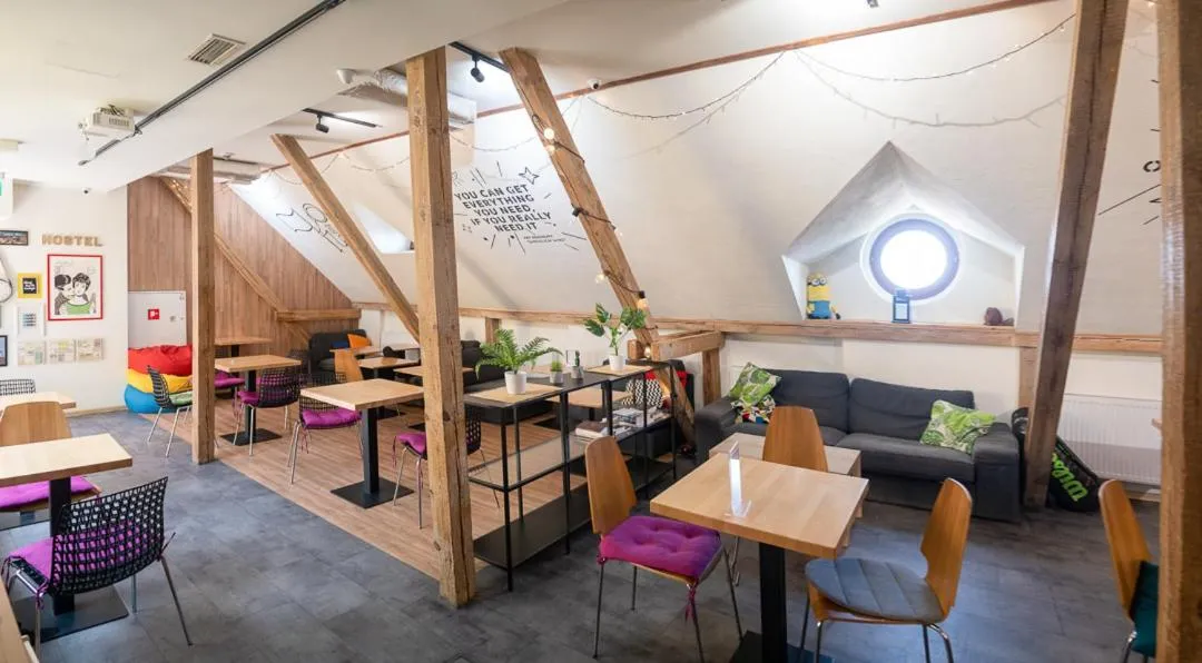 Communal lounge/ TV room in Safestay Warsaw Old Town