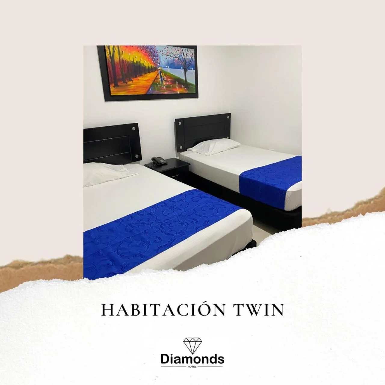 Bed in Hotel Diamonds