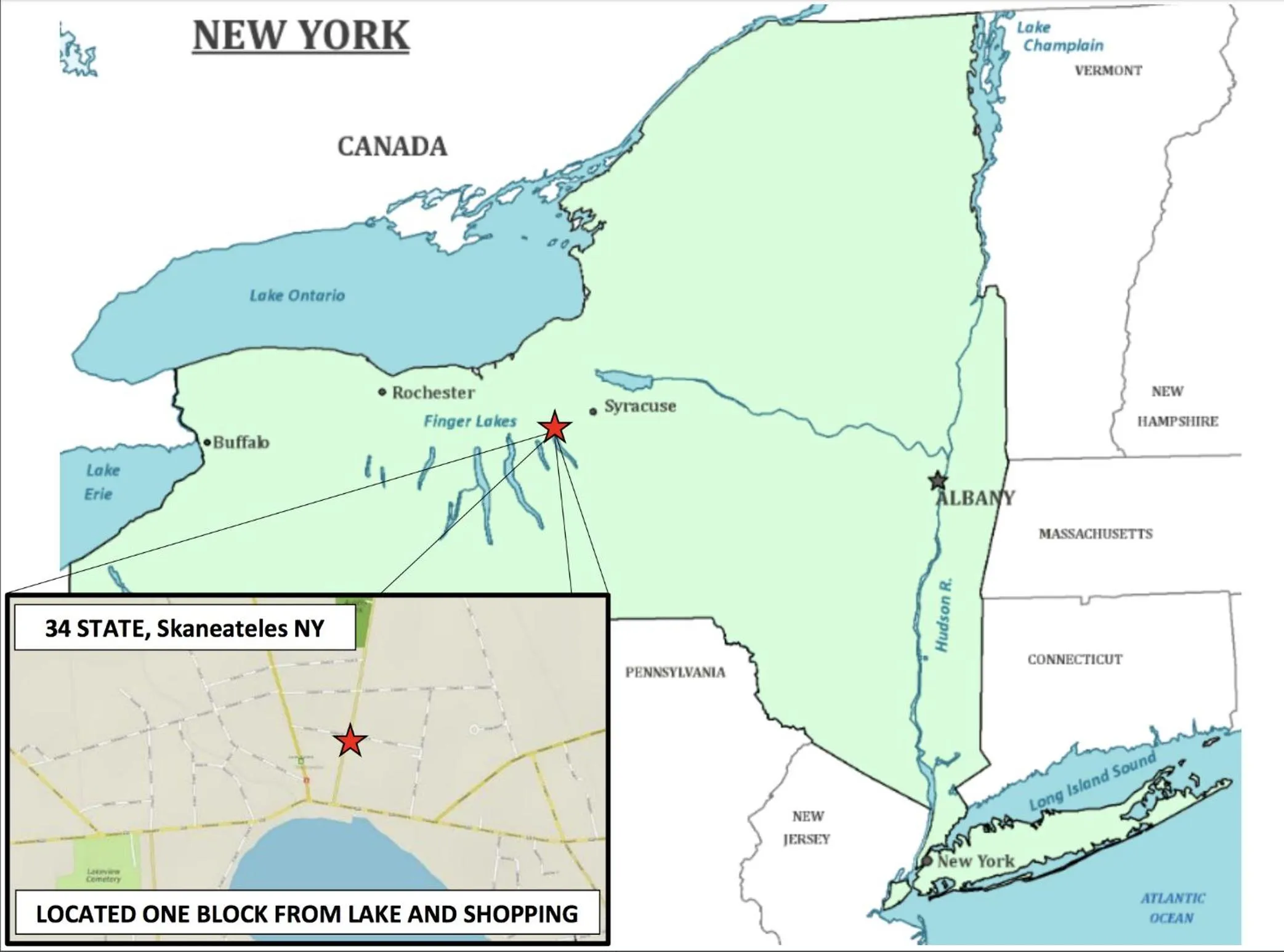 Location in 34 State "Historic Luxury Suites" Skaneateles