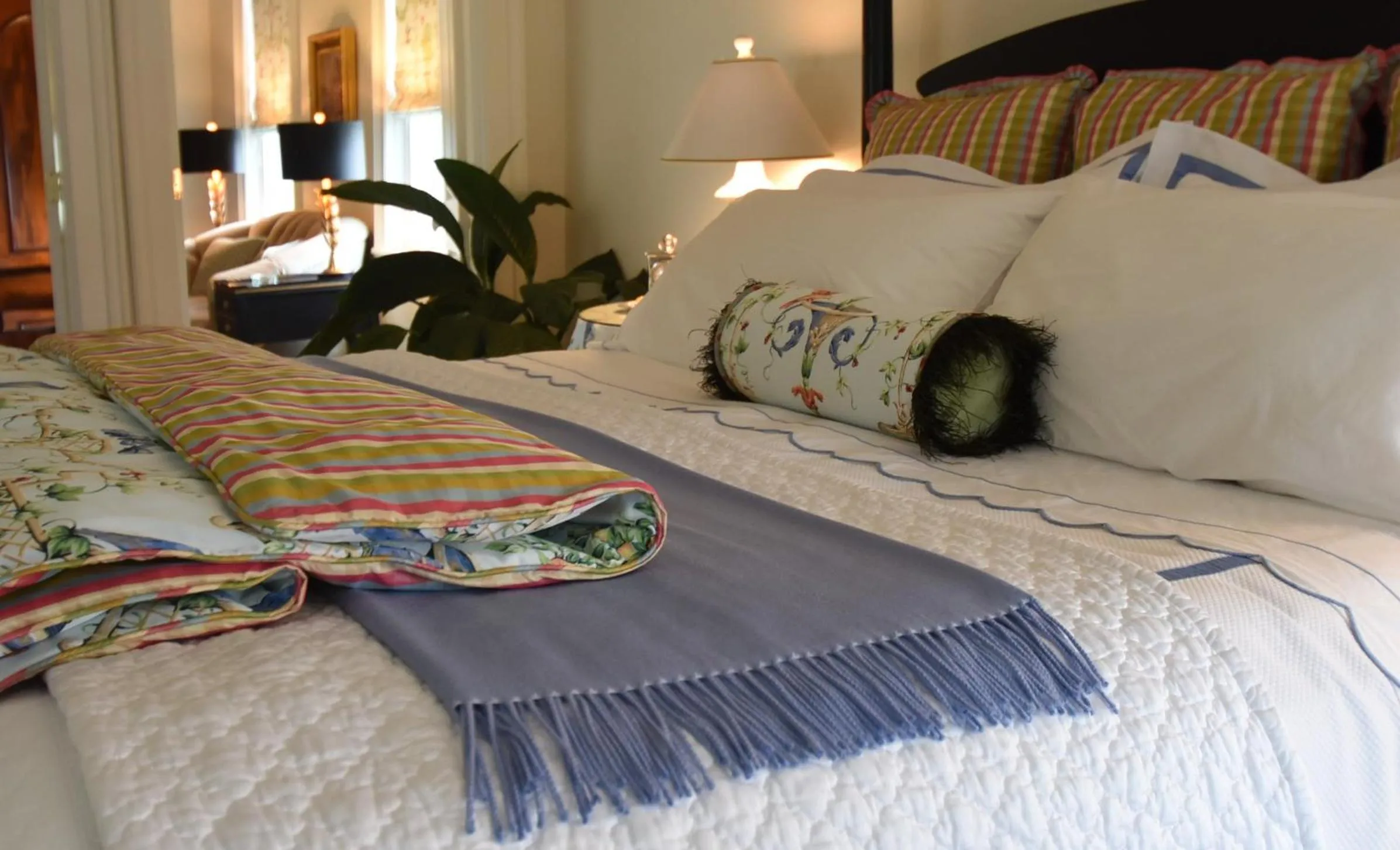 Decorative detail, Bed in 34 State "Historic Luxury Suites" Skaneateles