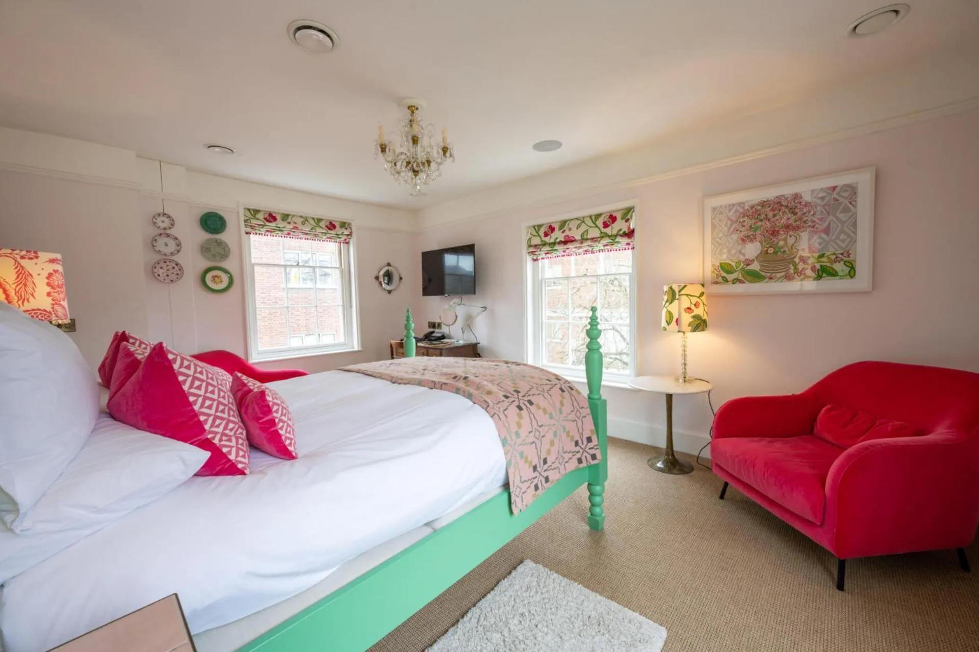 Bed in The Assembly House in central Norwich