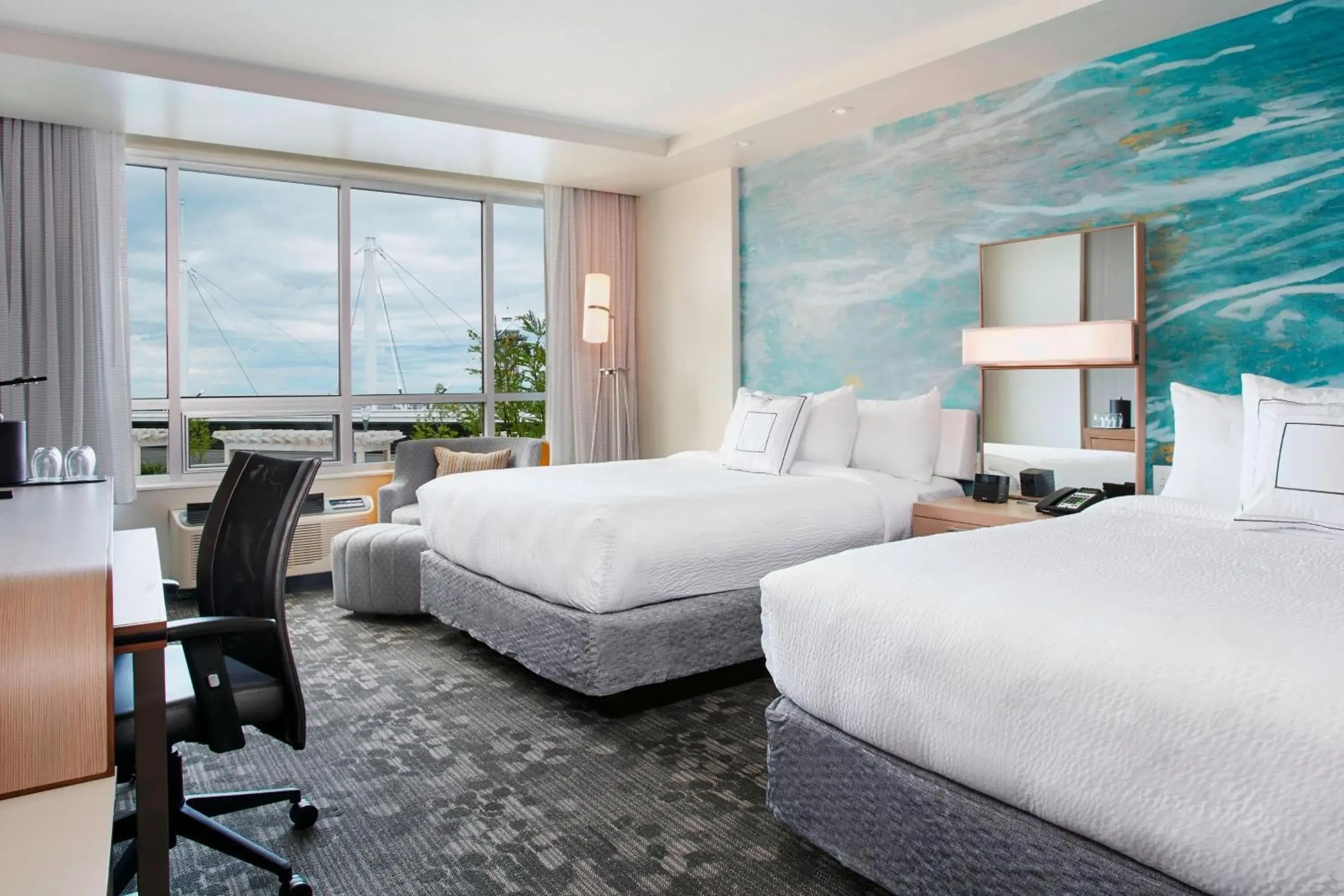 Deluxe Queen Room with Two Queen Beds and Courtyard View - High Floor in Courtyard by Marriott Erie Bayfront Deluxe Queen Room with Two Queen Beds and Courtyard View - High Floor in Courtyard by Marriott Erie Bayfront