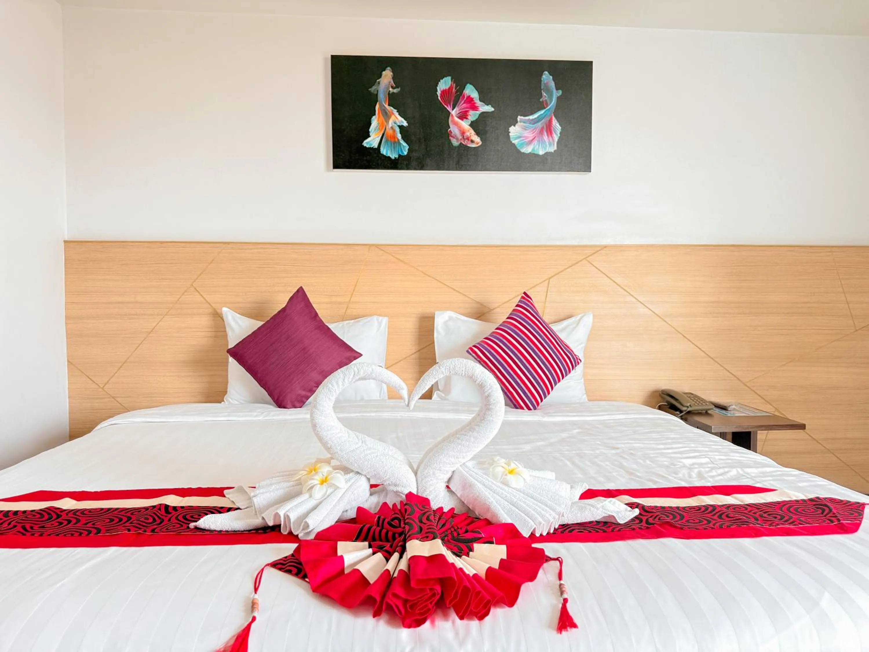 Bed in Vareena palace hotel