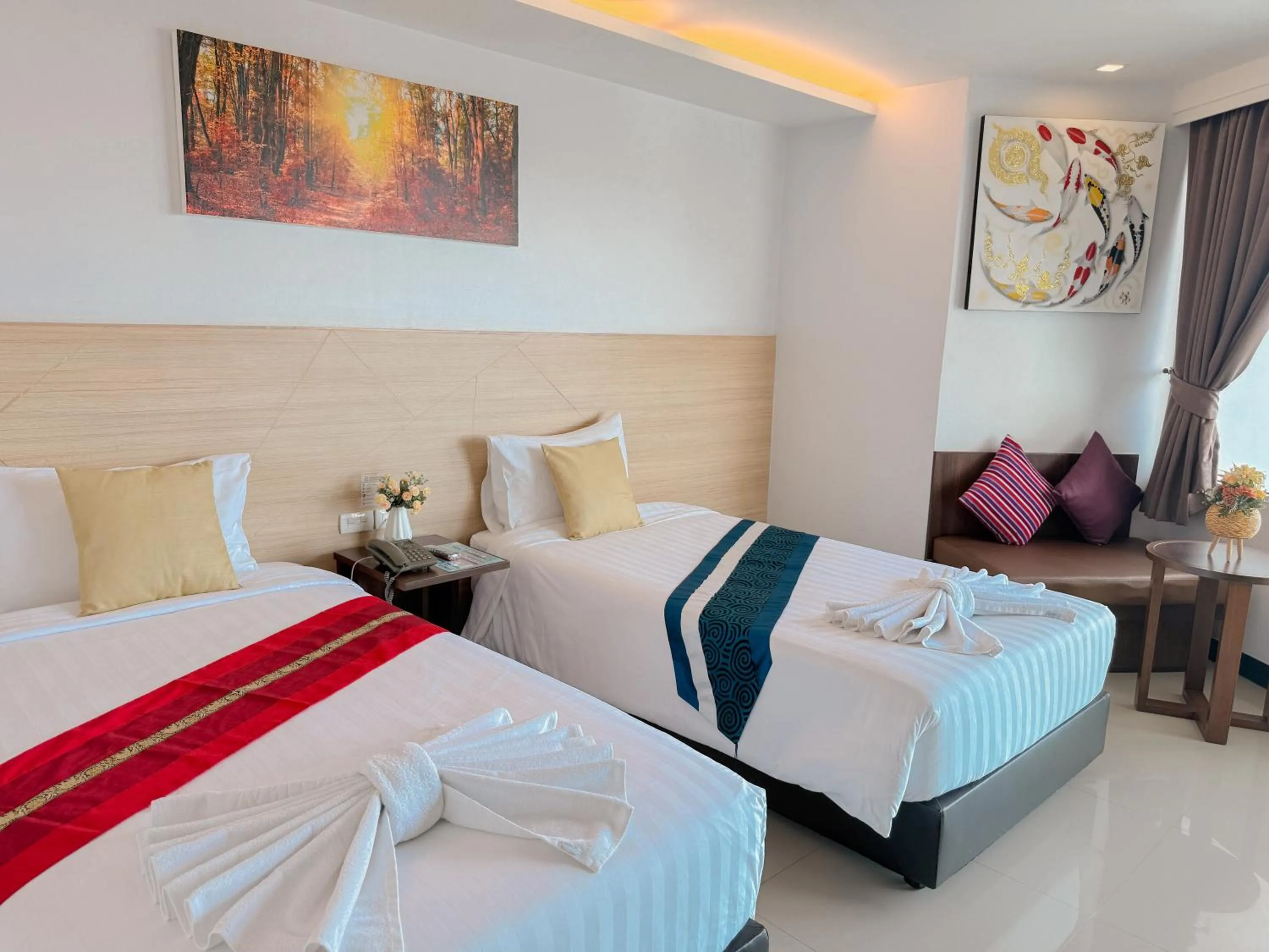 Bed in Vareena palace hotel