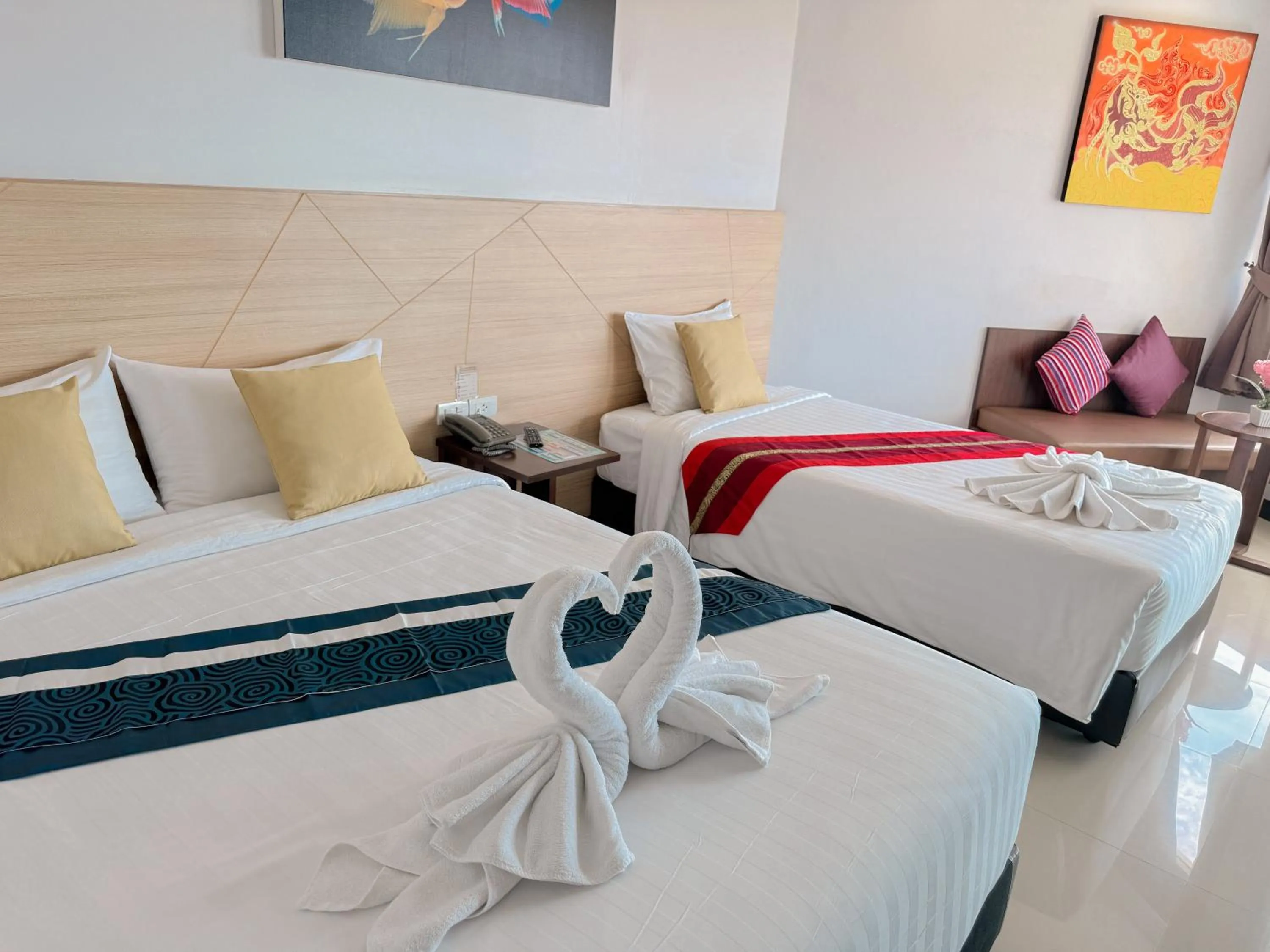 Bed in Vareena palace hotel