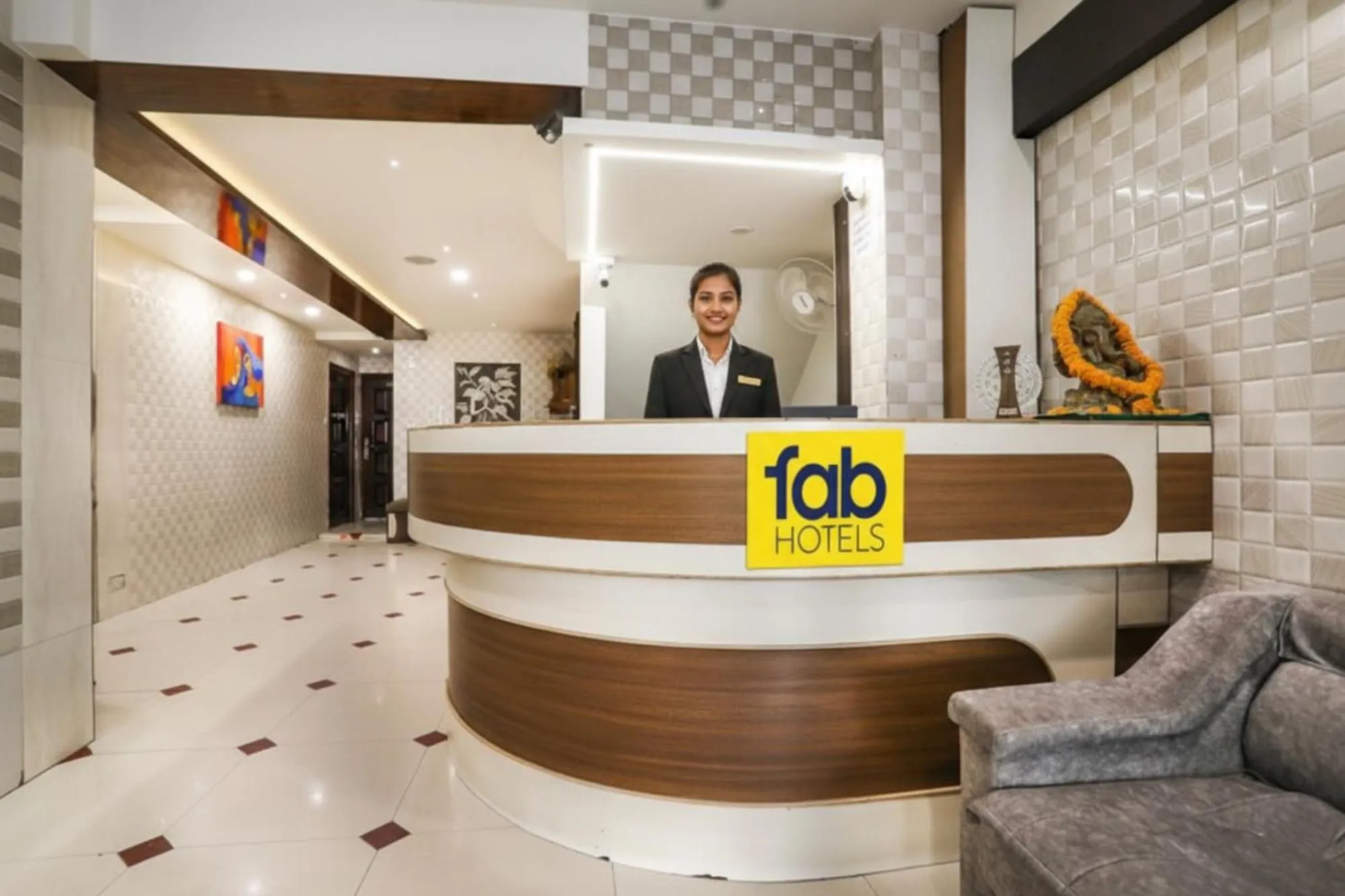 Lobby or reception in FabHotel SK - Nr Rajkot Municipal Corporation, Central Zone 120M