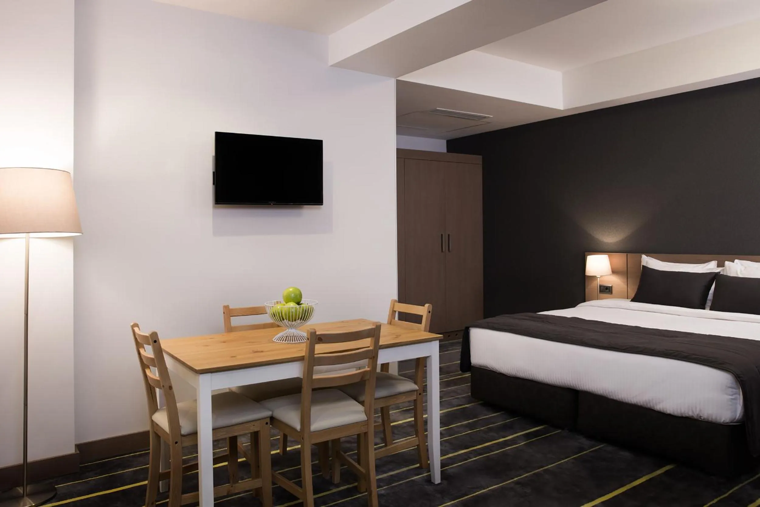 Kitchen or kitchenette, Bed in Nova Hotel Yerevan