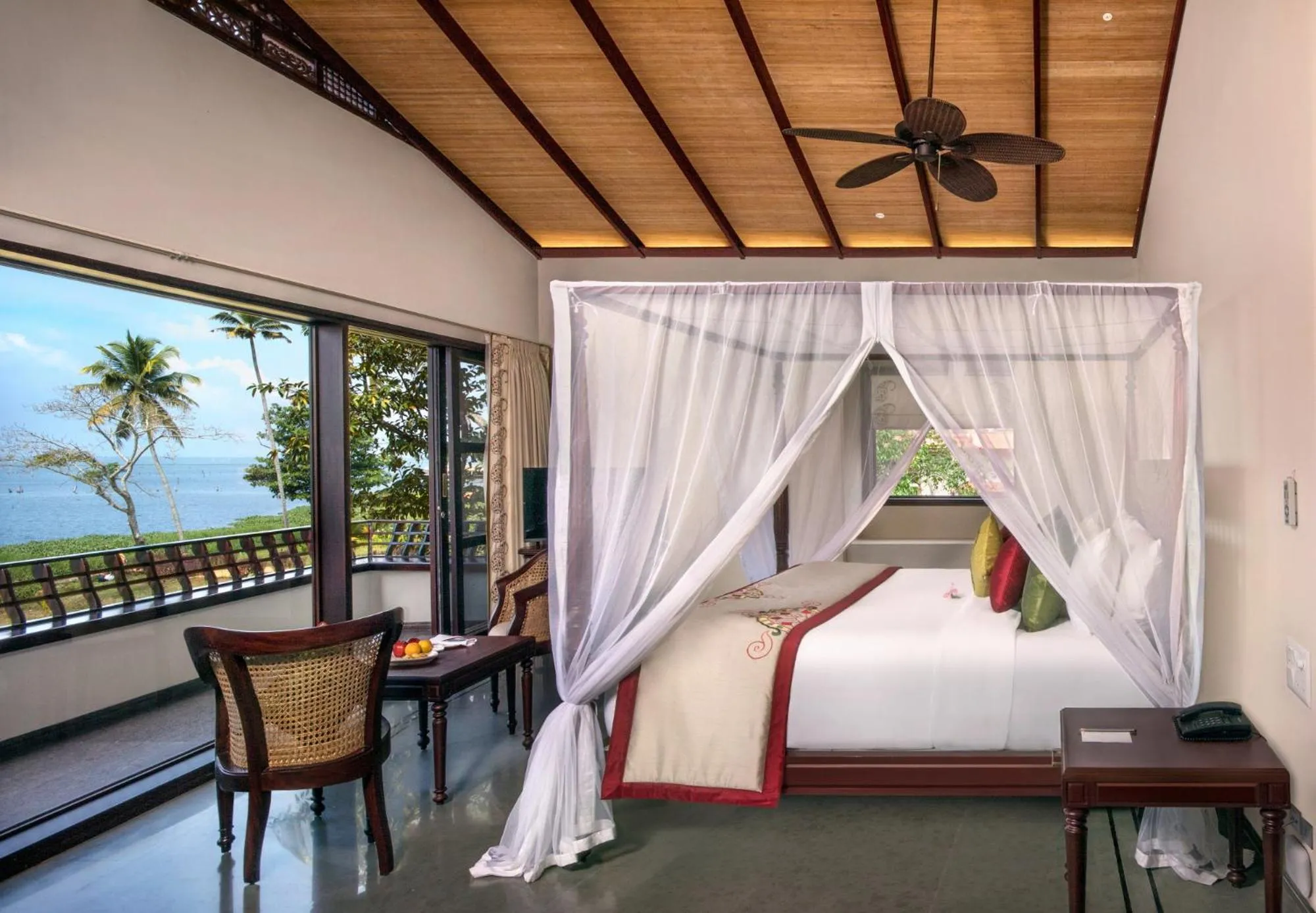 Balcony/Terrace, Bed in Niraamaya Wellness Retreats Backwaters And Beyond Kumarakom