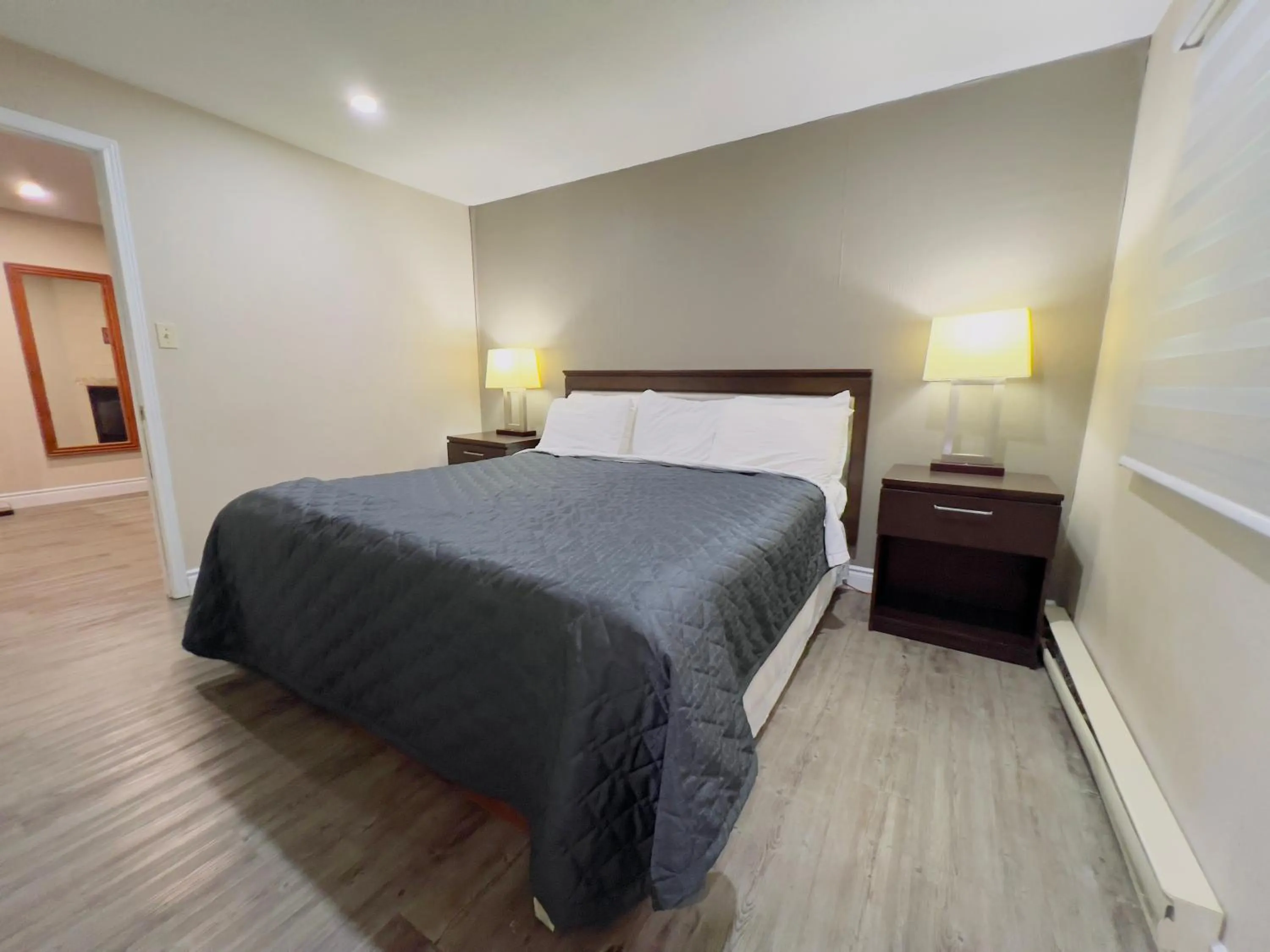 Bed in First Canada Hotel Cornwall Hwy 401 ON