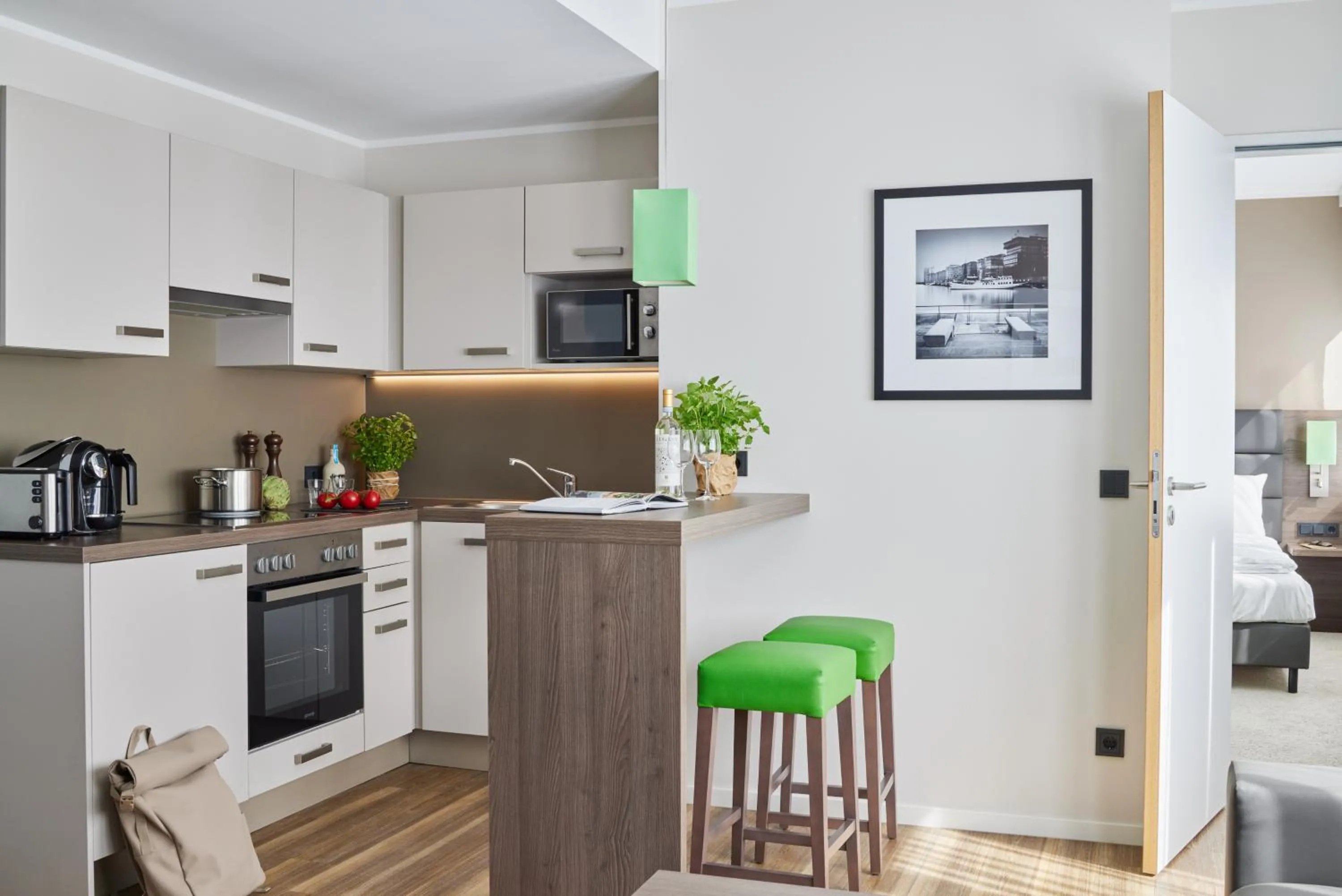 Kitchen or kitchenette in Appartello Smarttime living Hamburg