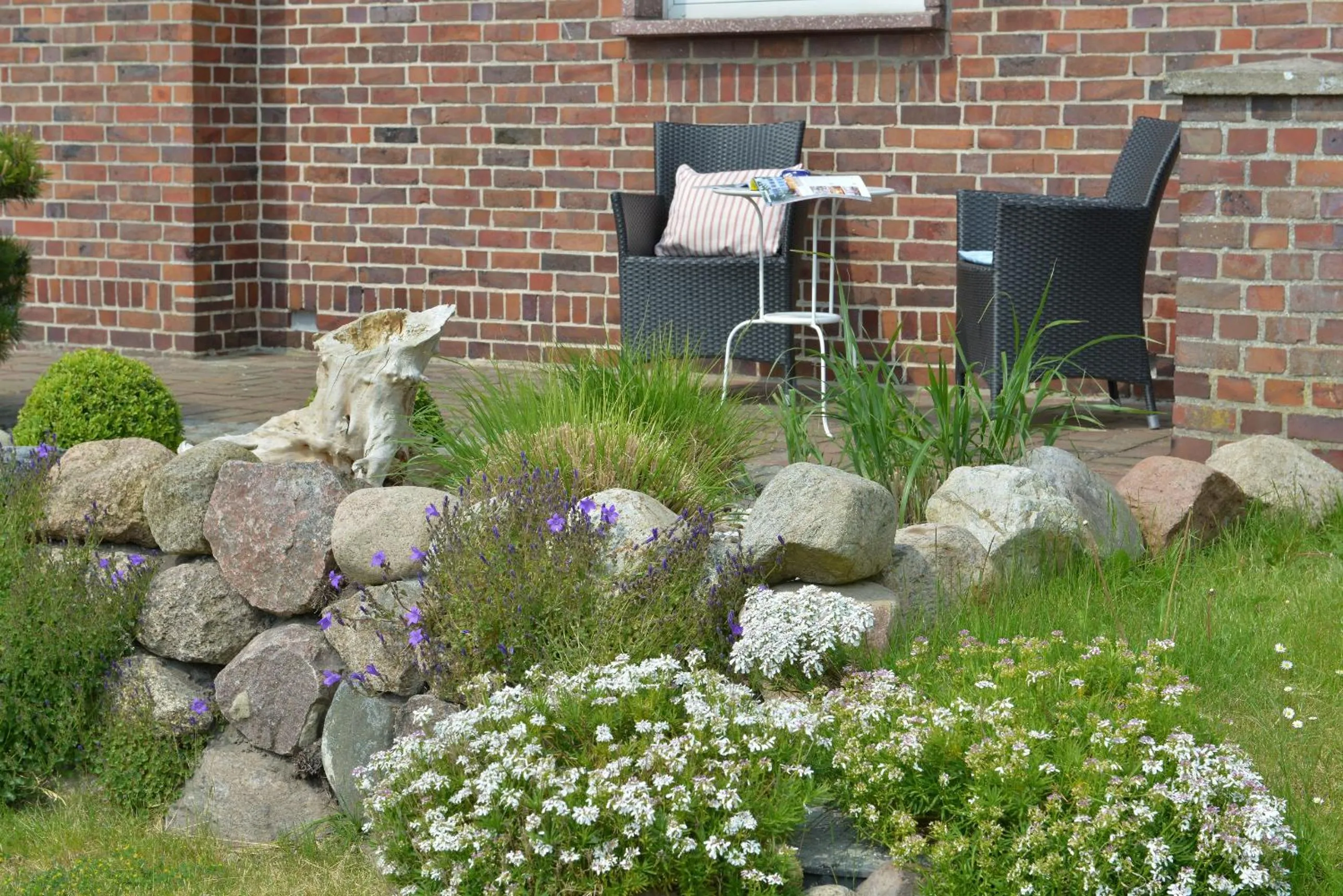 Patio in Ferienwohnung Boddenzander