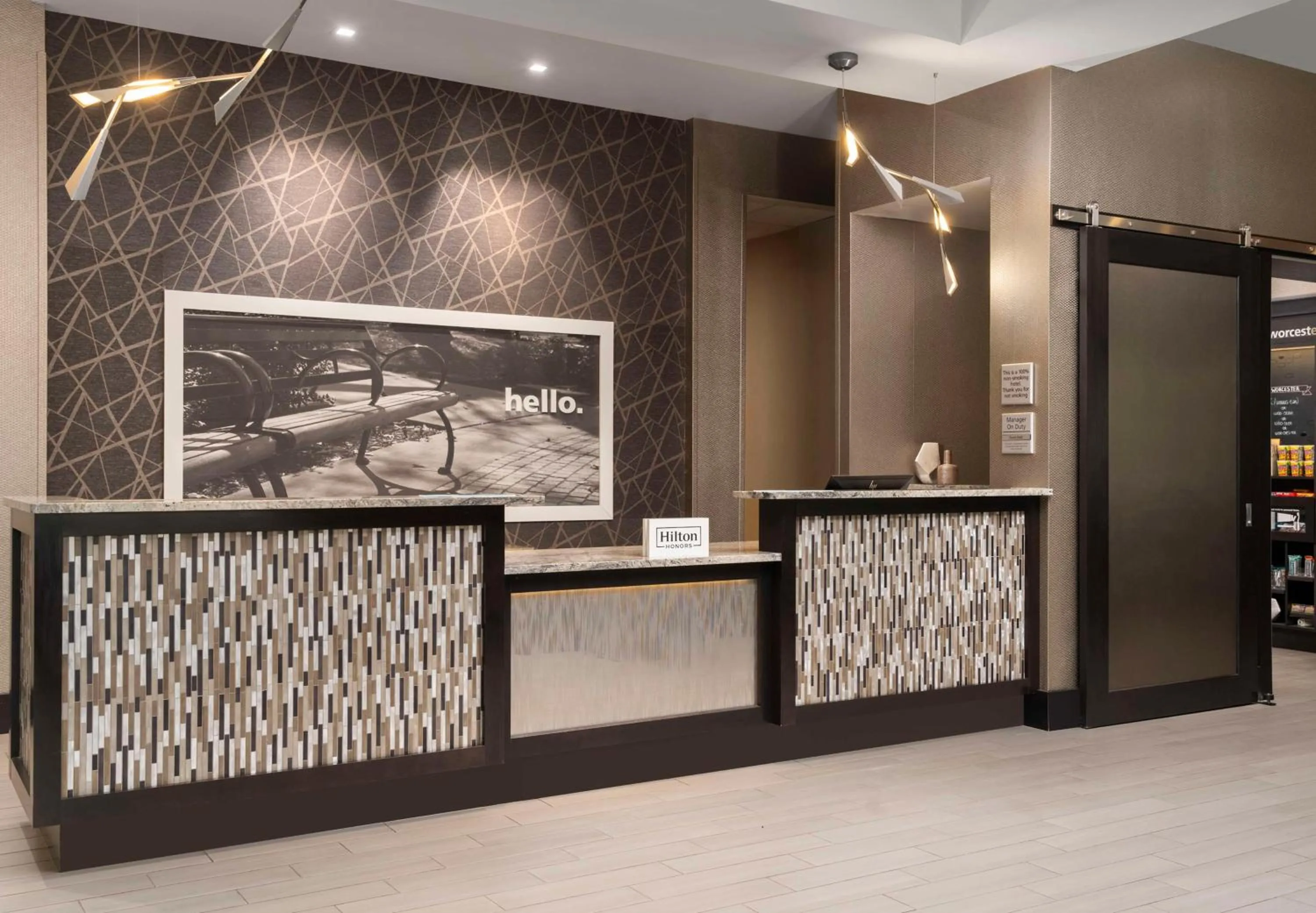 Lobby or reception in Hampton Inn & Suites-Worcester, MA