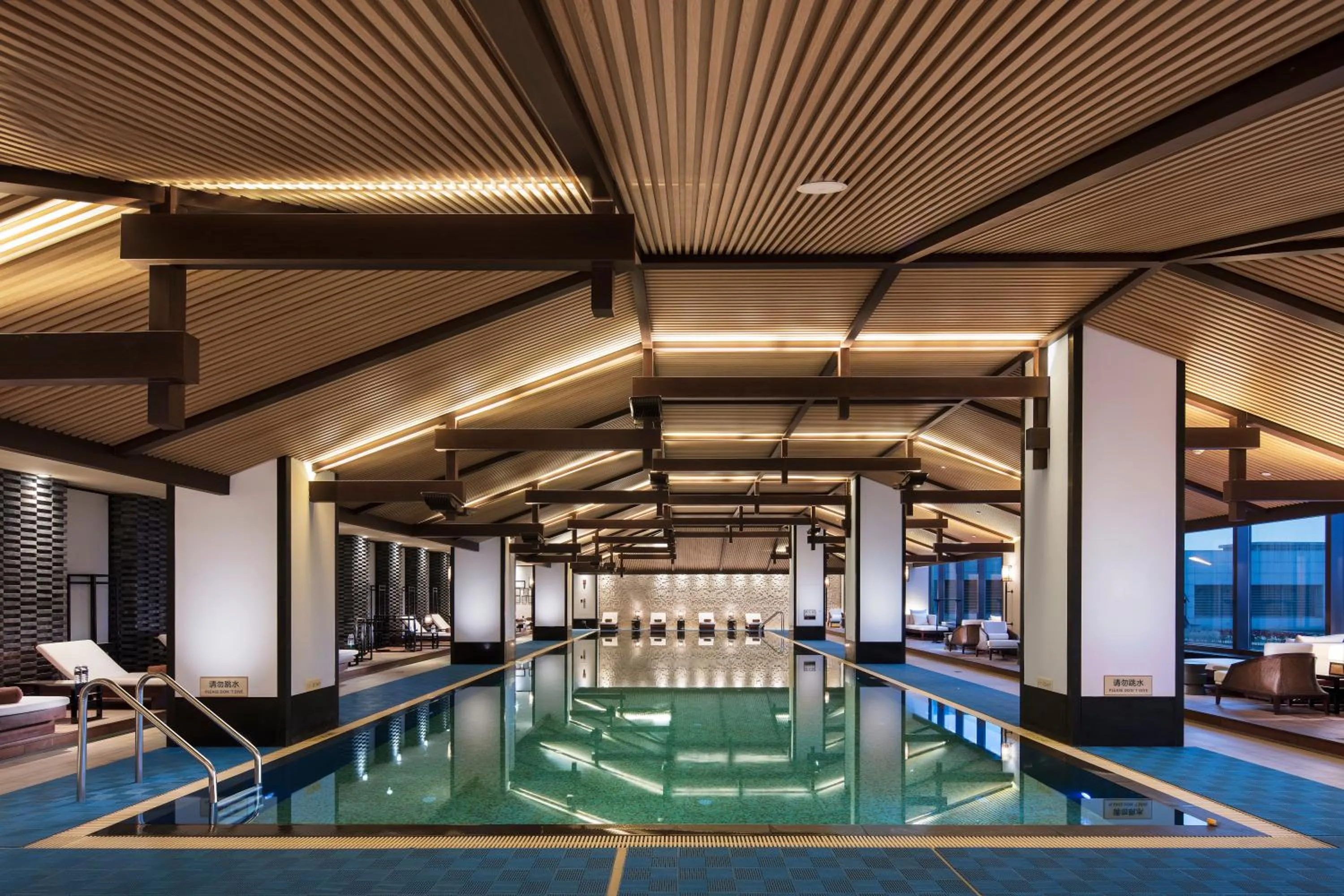 Swimming pool in InterContinental Nantong by IHG-Best view of yangtze