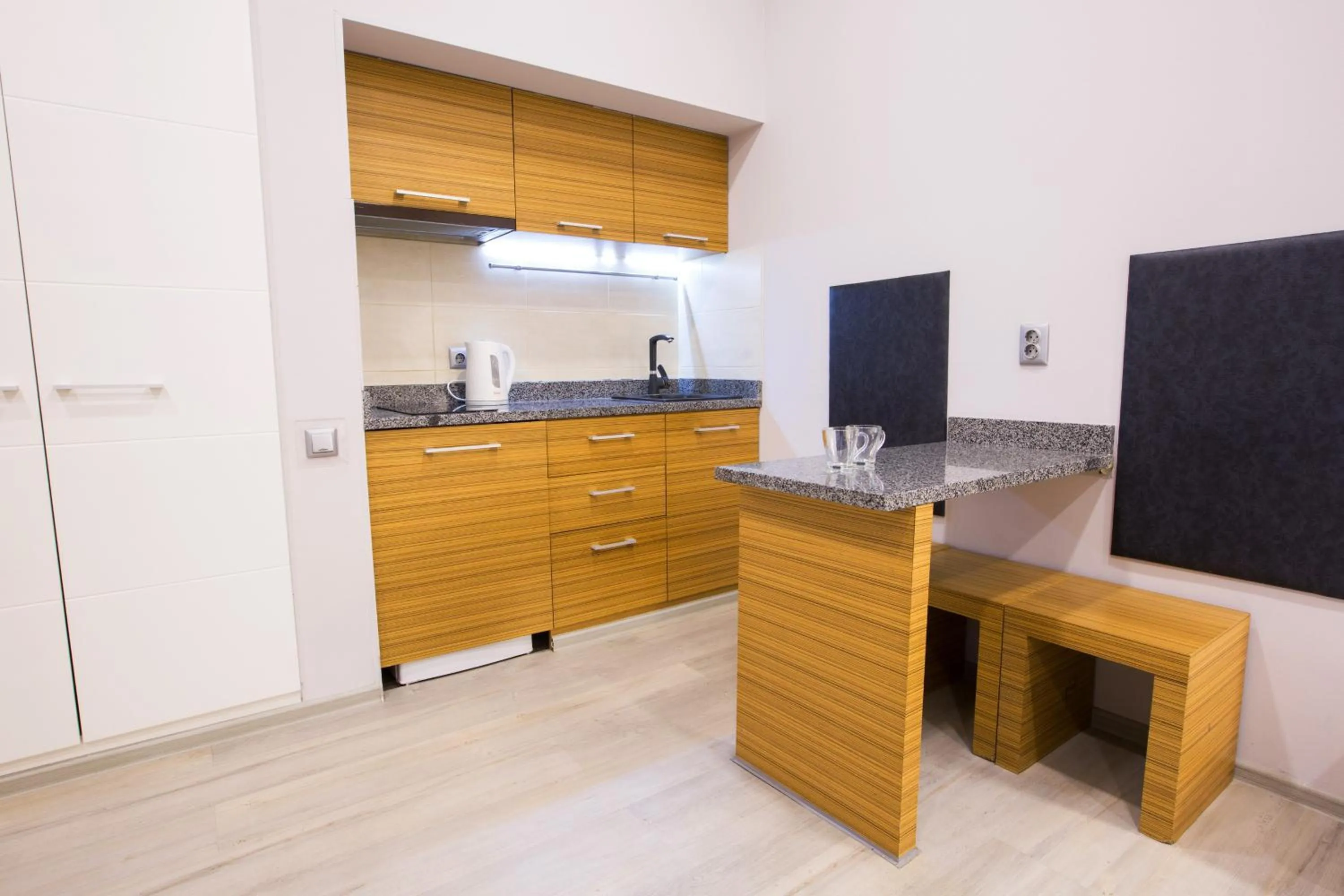 Kitchen or kitchenette in Pushkinskaya Apartments