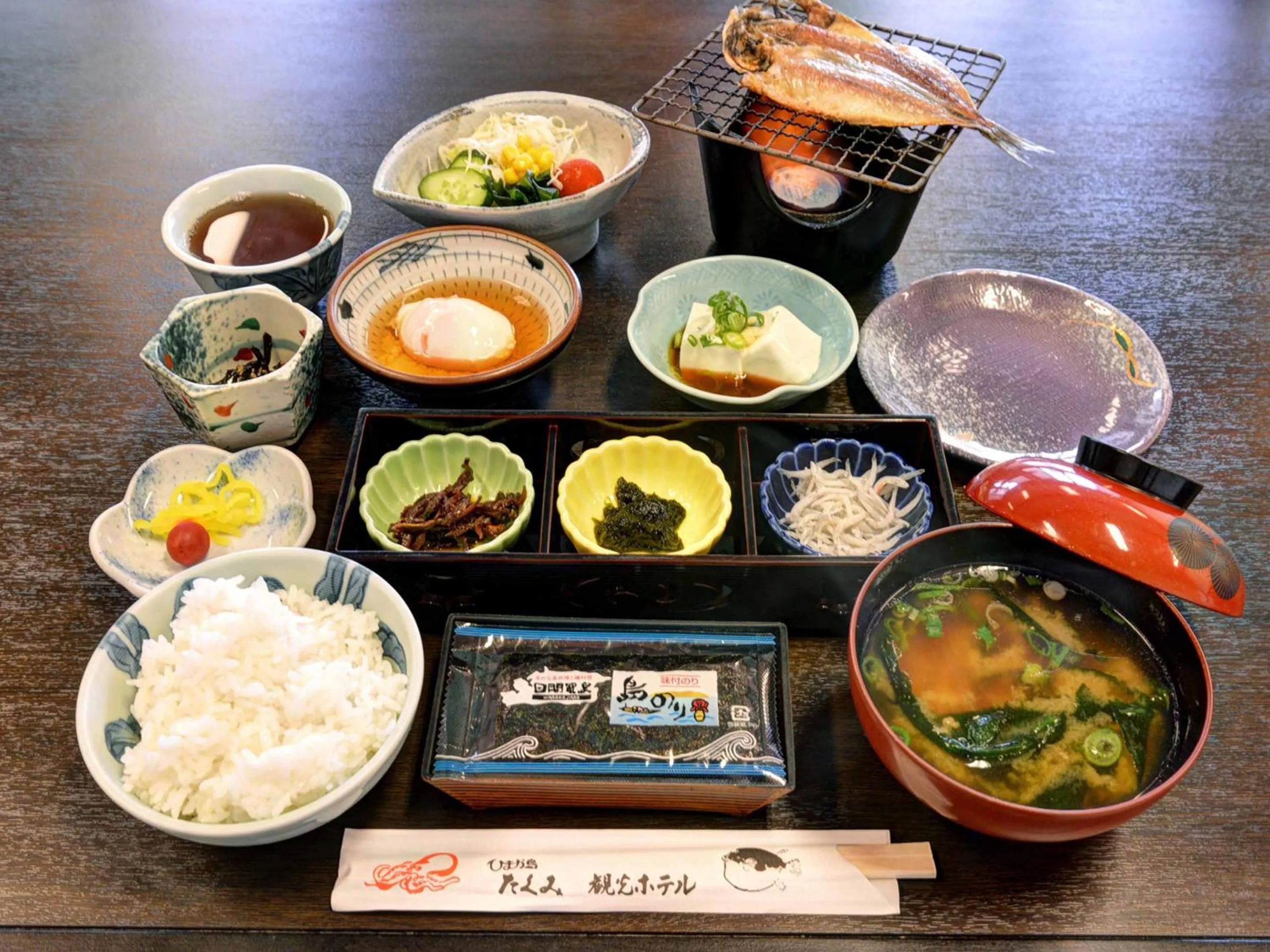 Asian breakfast in Takumi Kanko Hotel